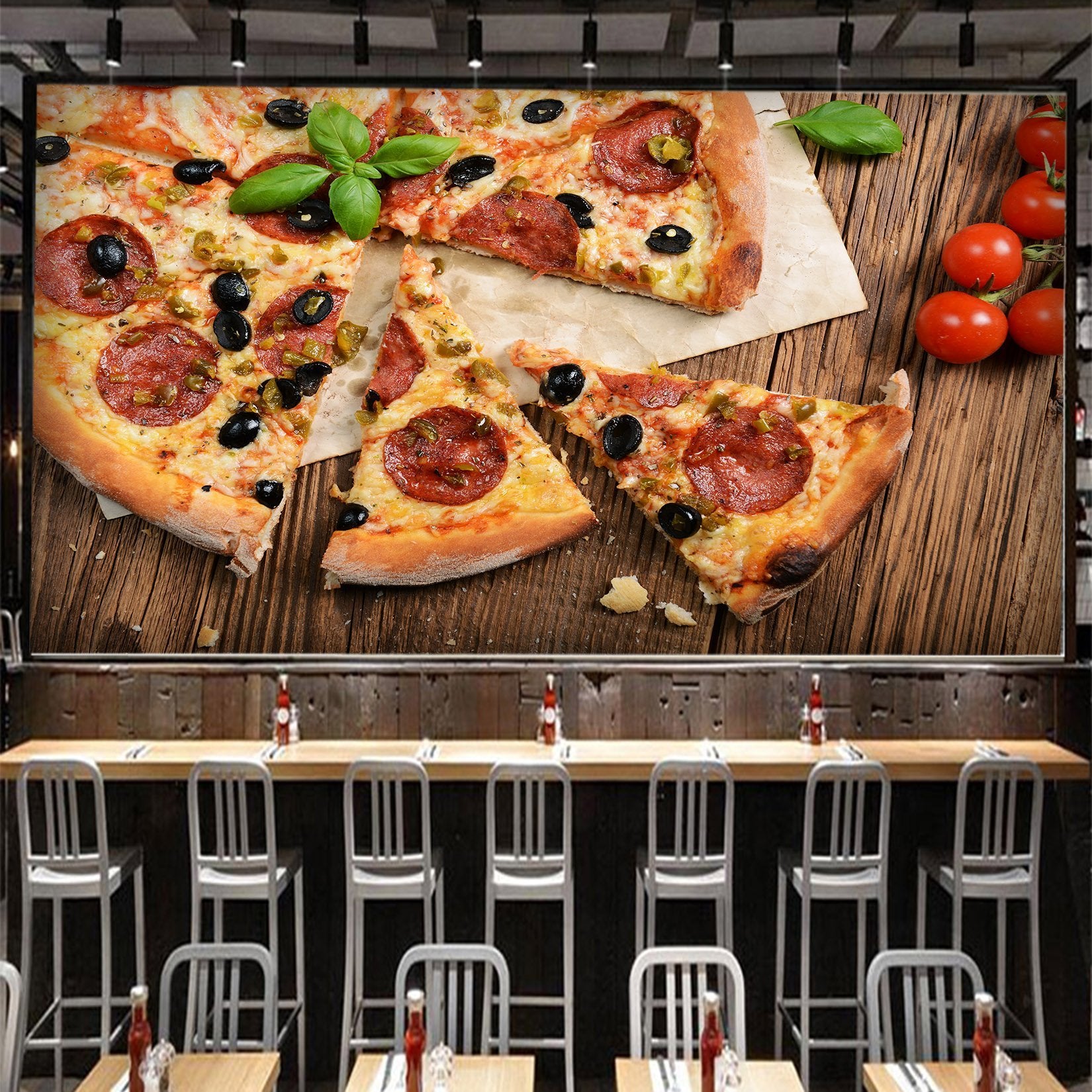 3D Triangular Pizza 085 Wallpaper AJ Wallpaper