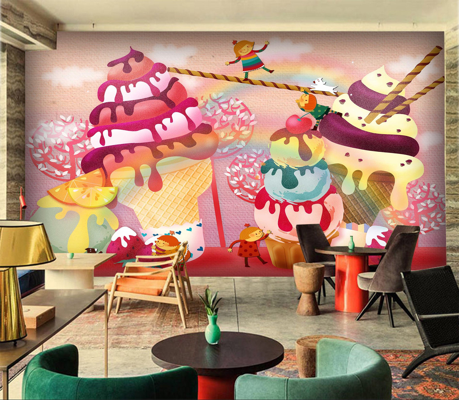 3D Ice Cream 1077 Wall Murals