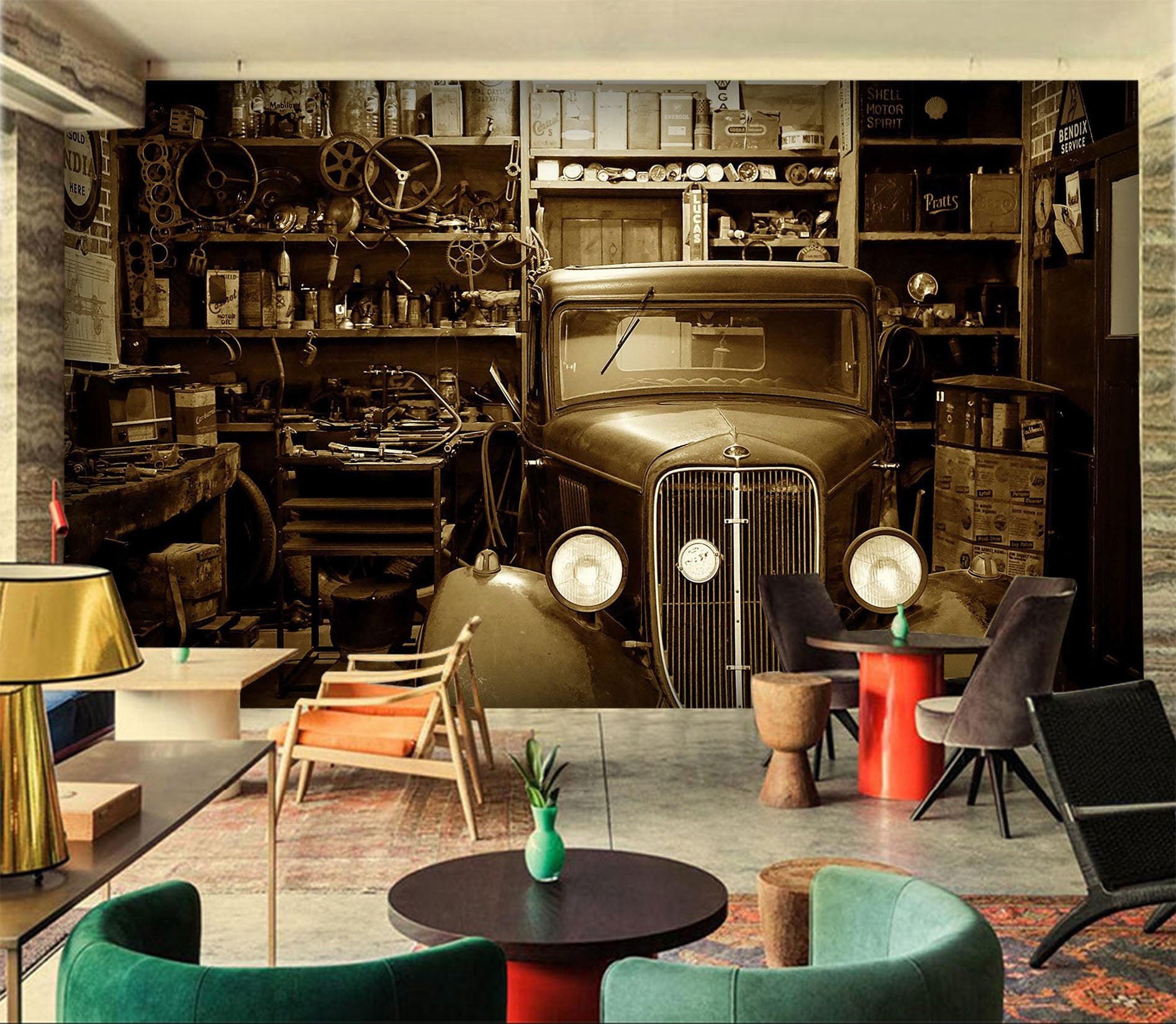 3D Car Shop 899 Vehicle Wall Murals Wallpaper AJ Wallpaper 2