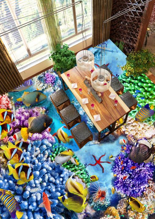3D Beautiful Colorful Sea Floor Mural Wallpaper AJ Wallpaper 2
