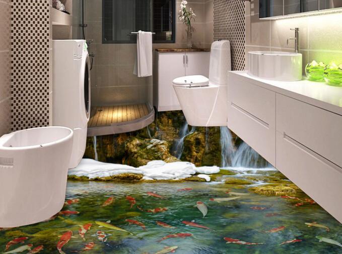 3D Stream And Pond Floor Mural Wallpaper AJ Wallpaper 2