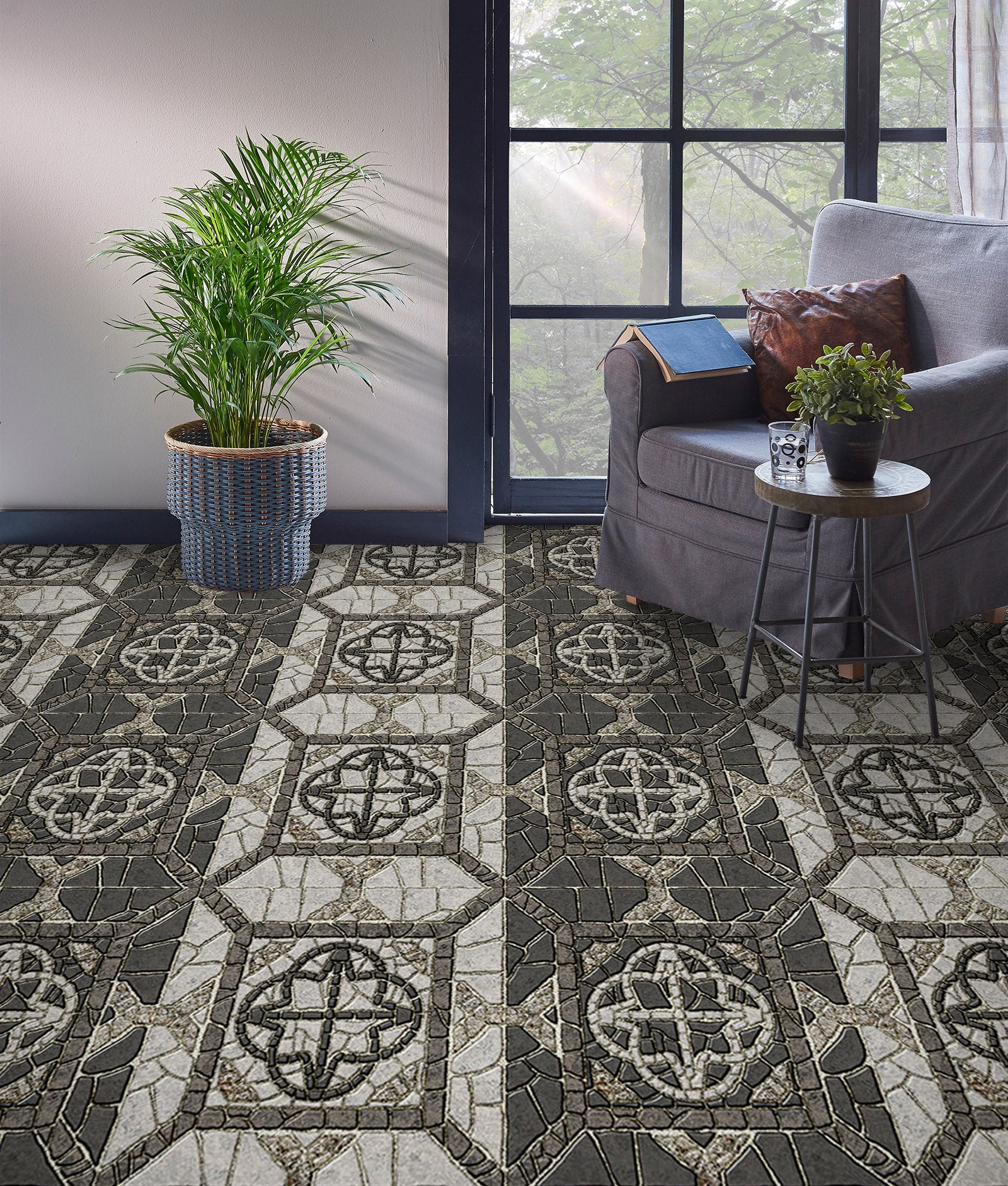 3D Classical Grey Carving 971 Floor Mural Wallpaper Murals Self-Adhesive Removable Print Epoxy