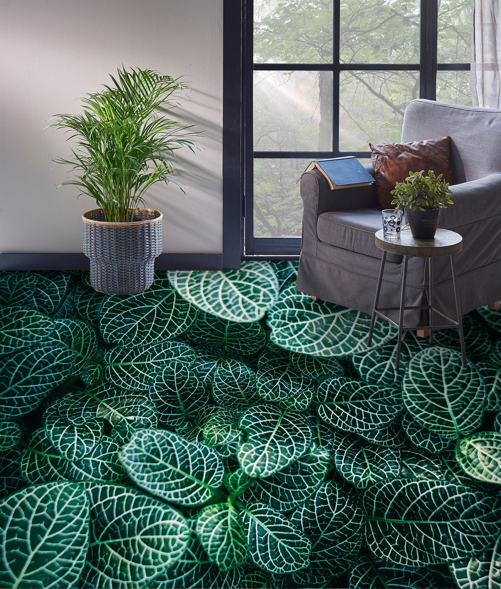 3D White Leaf Veins 1496 Floor Mural Wallpaper Murals Self-Adhesive Removable Print Epoxy