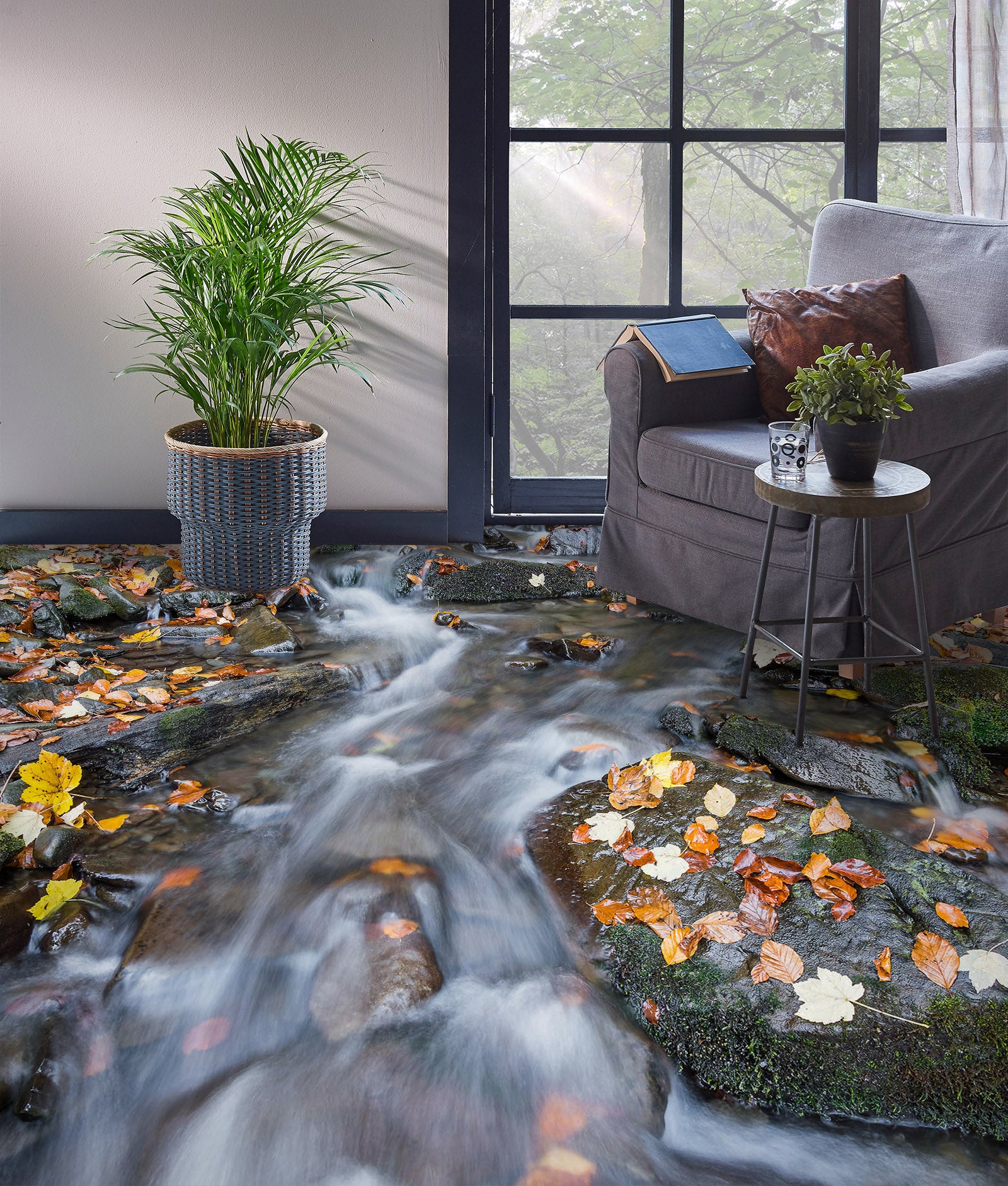 3D Wet Fallen Leaves 1440 Floor Mural Wallpaper Murals Self-Adhesive Removable Print Epoxy