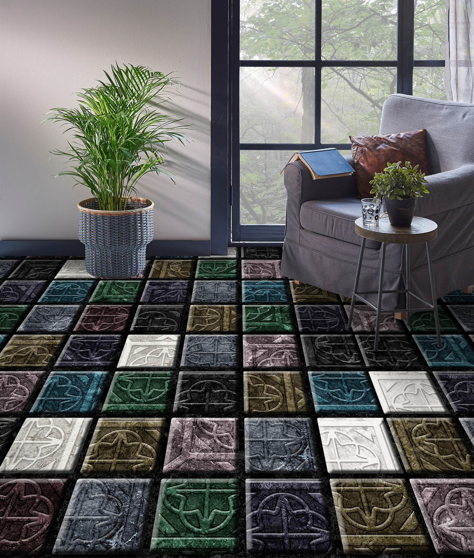 3D Exquisitely Carved Squares 938 Floor Mural Wallpaper Murals Rug & Mat Print Epoxy waterproof bath floor