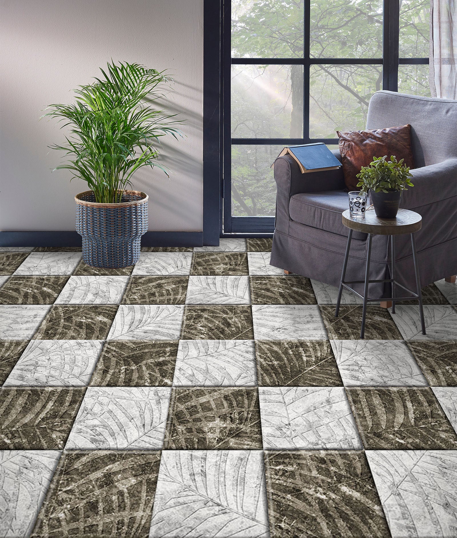 3D Faint Leaf Pattern 987 Floor Mural Wallpaper Murals Self-Adhesive Removable Print Epoxy