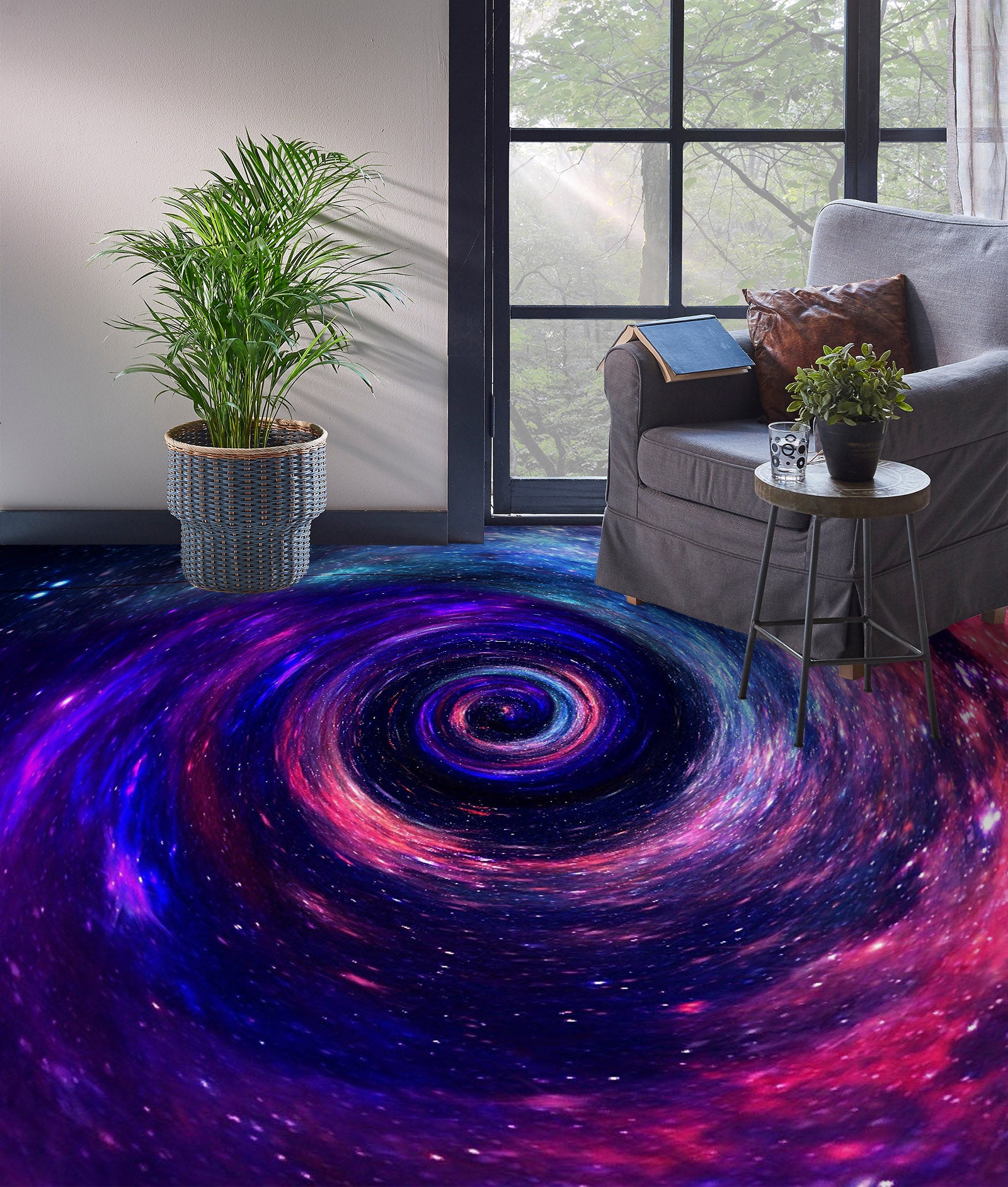 3D Purple Galaxy Swirl 1244 Floor Mural Wallpaper Murals Self-Adhesive Removable Print Epoxy