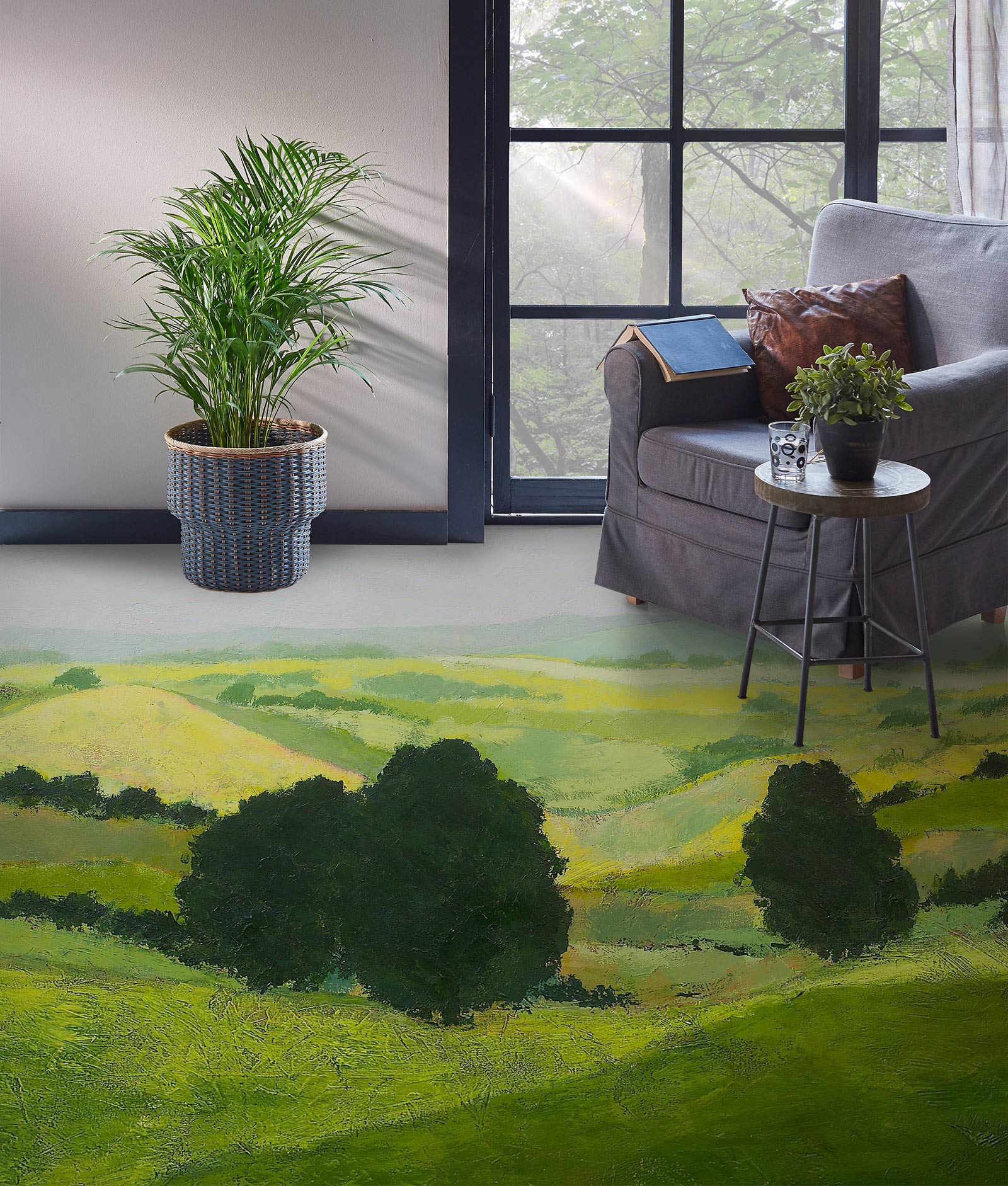 3D Grass Hillside Trees 9562 Allan P. Friedlander Floor Mural Wallpaper Murals Self-Adhesive Removable Print Epoxy