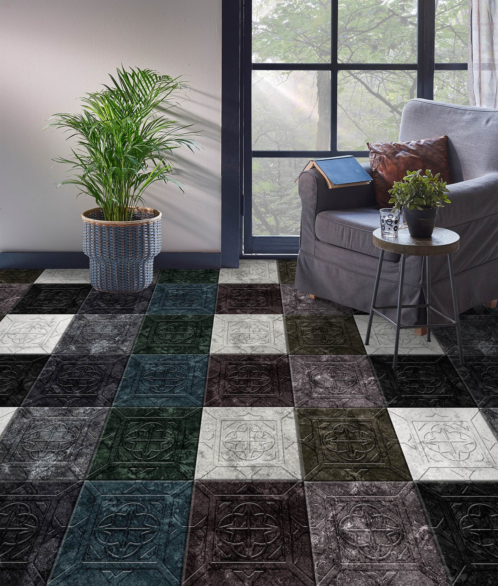 3D Elegant Square Style 950 Floor Mural Wallpaper Murals Rug & Mat Print Epoxy waterproof bath floor