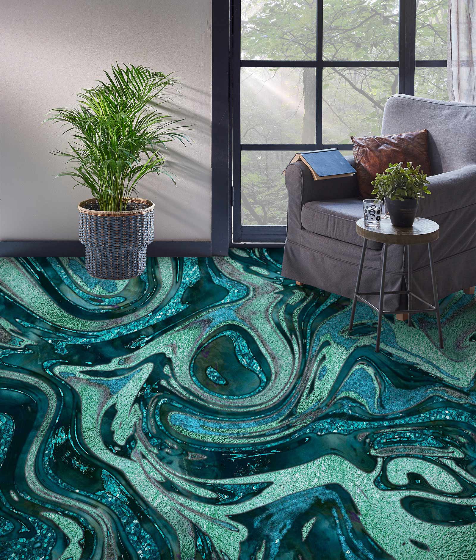 3D Green Texture 102120 Andrea Haase Floor Mural Wallpaper Murals Self-Adhesive Removable Print Epoxy