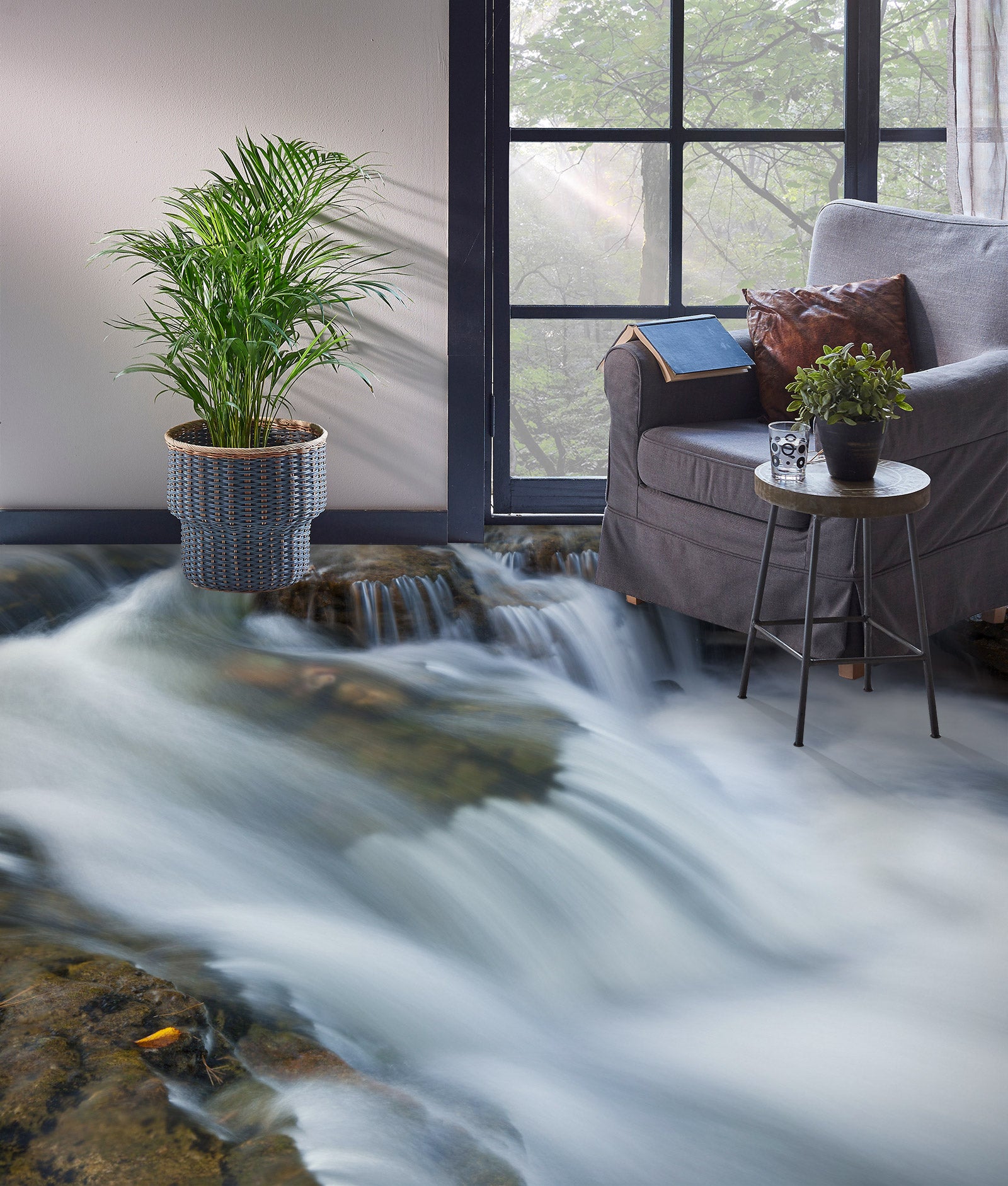 3D Waterfall Scenery 1057 Floor Mural Wallpaper Murals Self-Adhesive Removable Print Epoxy