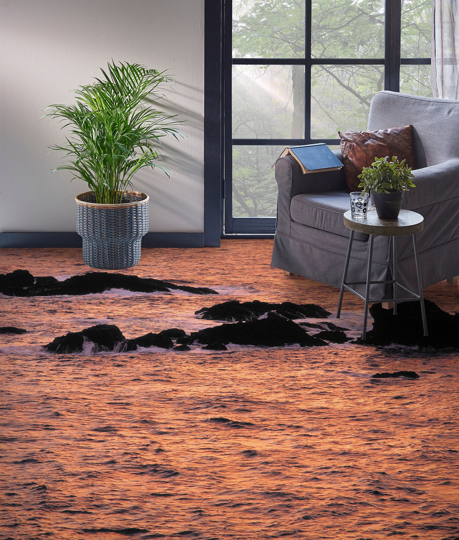 3D Dusk Of The Sea 1471 Floor Mural Wallpaper Murals Self-Adhesive Removable Print Epoxy