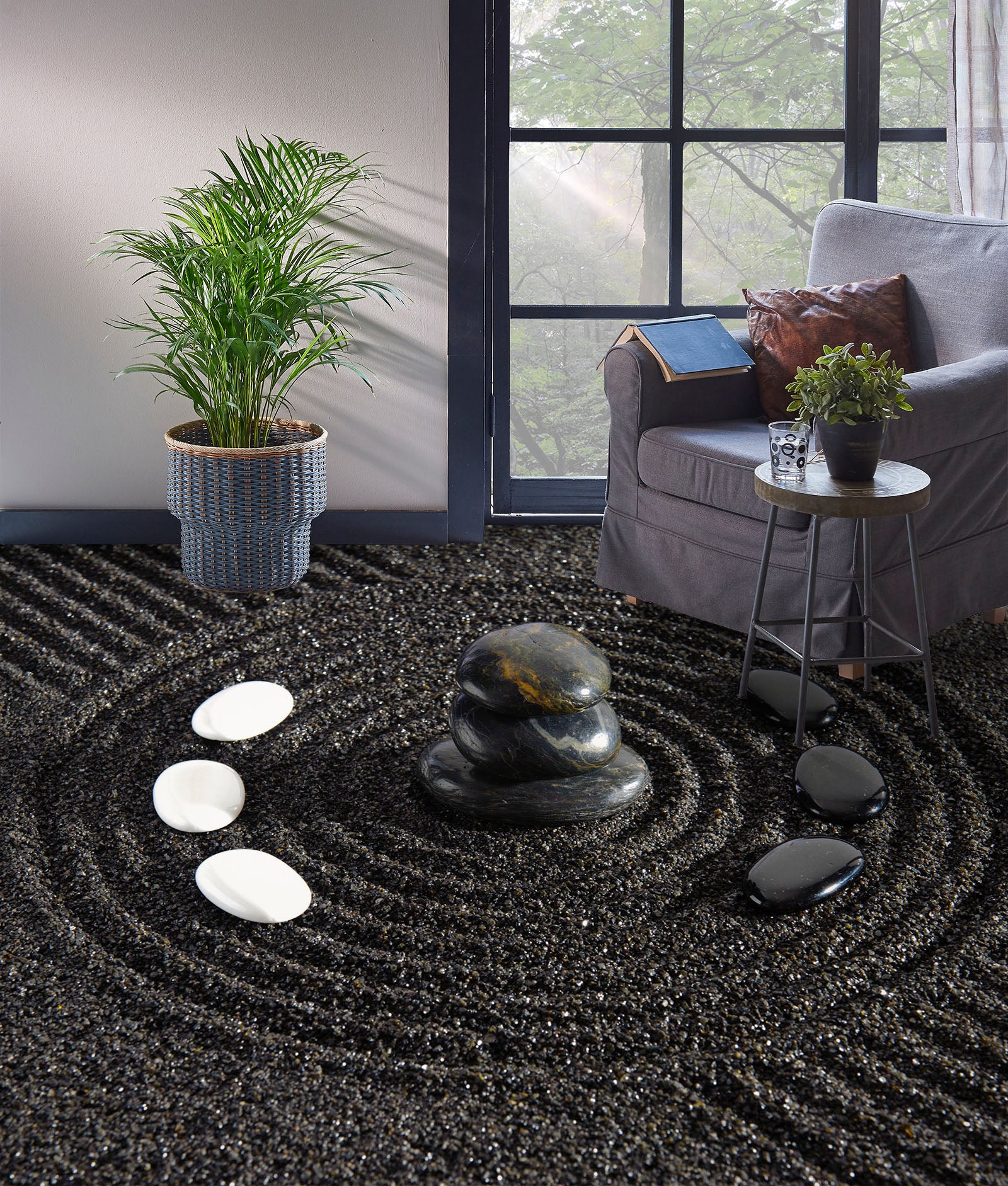 3D Black Sand 1467 Floor Mural Wallpaper Murals Self-Adhesive Removable Print Epoxy