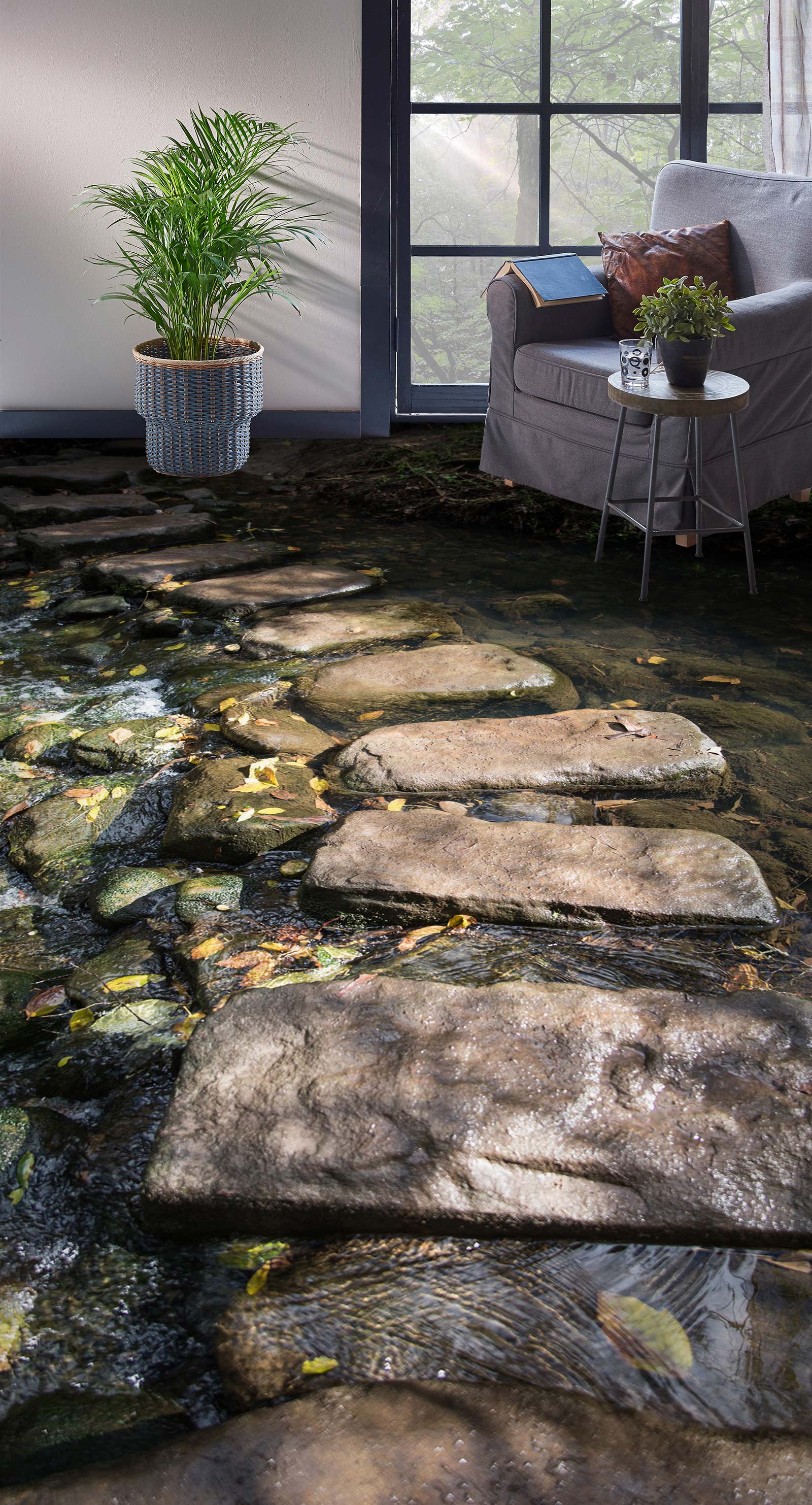 3D Fallen Leaves And Stone Road 1101 Floor Mural Wallpaper Murals Self-Adhesive Removable Print Epoxy