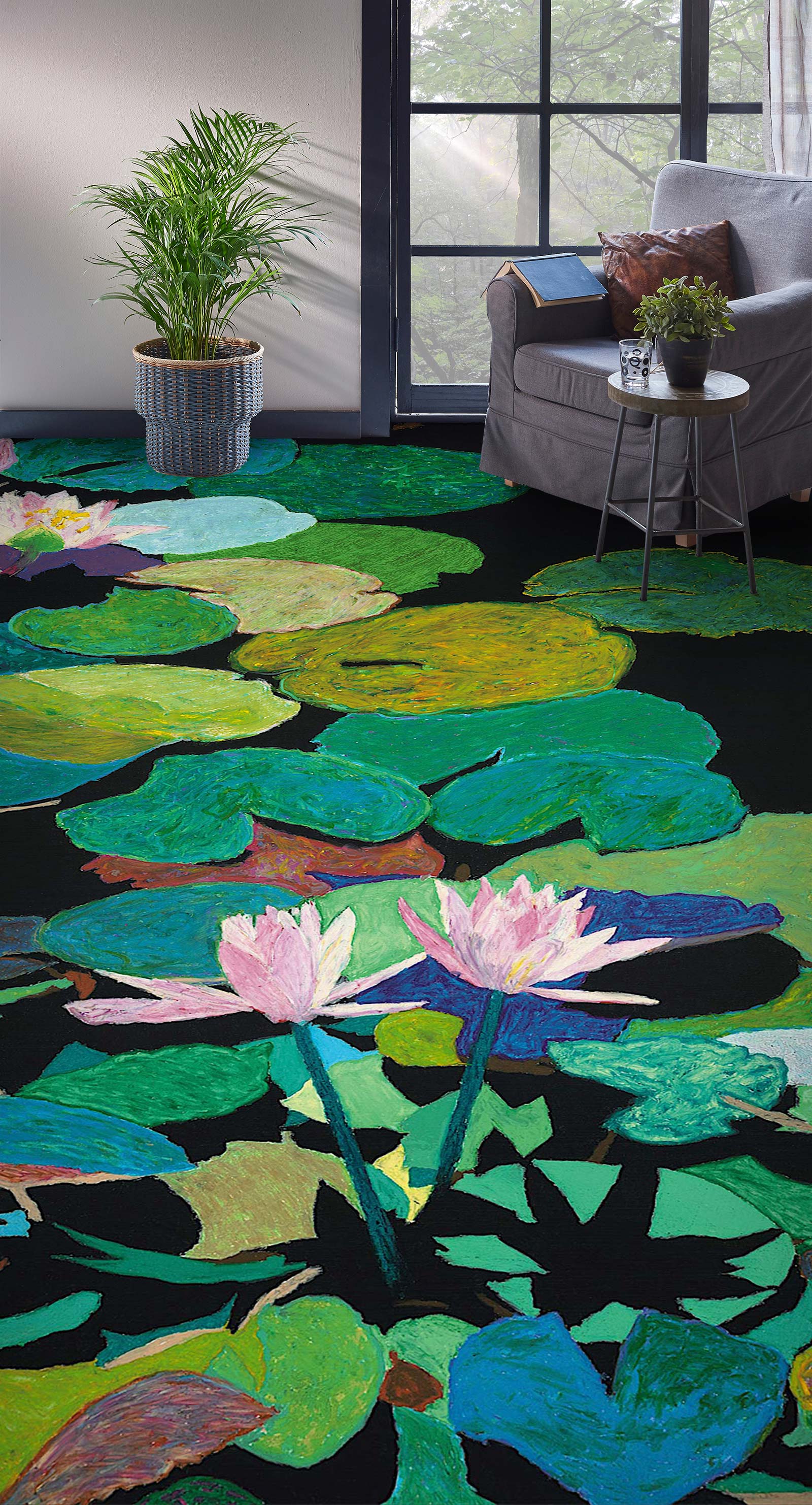 3D Lotus Pond 96114 Allan P. Friedlander Floor Mural Wallpaper Murals Self-Adhesive Removable Print Epoxy