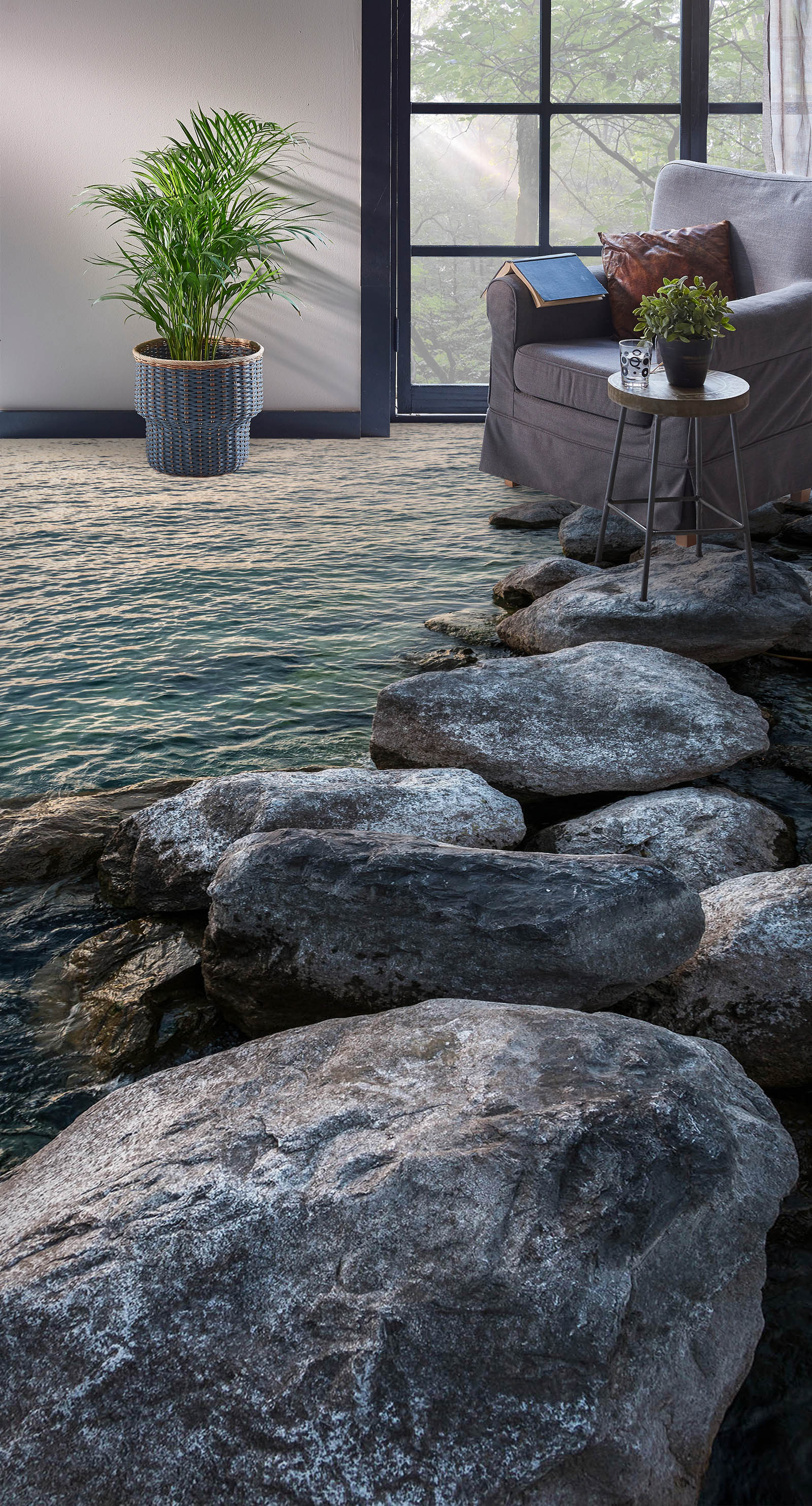 3D Big Gray Stones 279 Floor Mural Wallpaper Murals Rug & Mat Print Epoxy waterproof bath floor