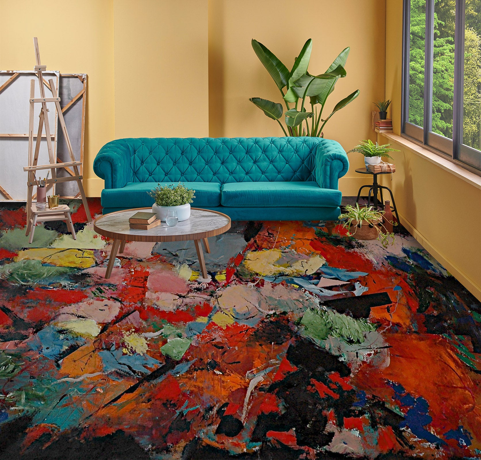 3D Colorful Paint Pattern 9921 Allan P. Friedlander Floor Mural Wallpaper Murals Self-Adhesive Removable Print Epoxy