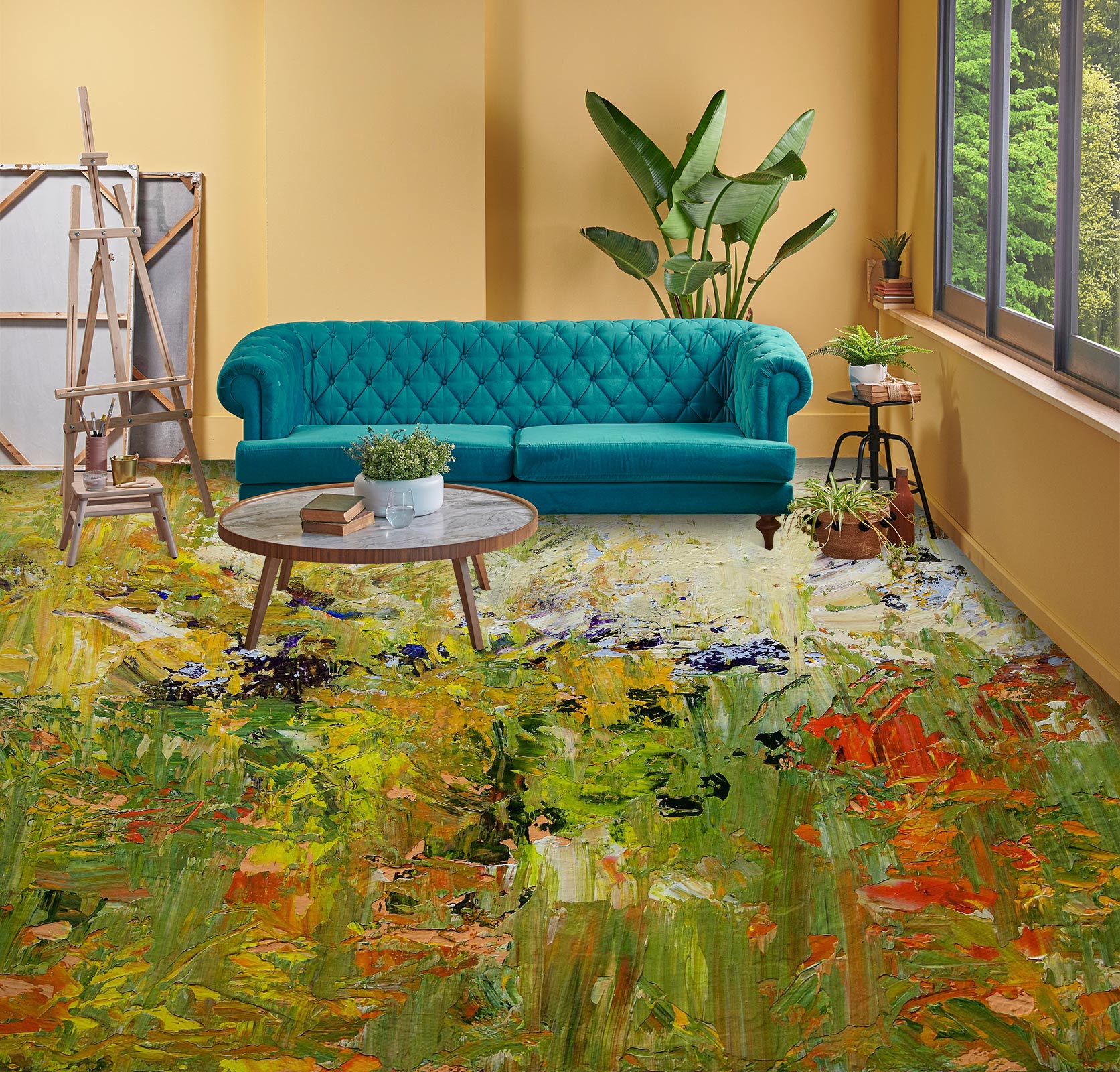 3D Grass Oil Painting 9652 Allan P. Friedlander Floor Mural Wallpaper Murals Self-Adhesive Removable Print Epoxy