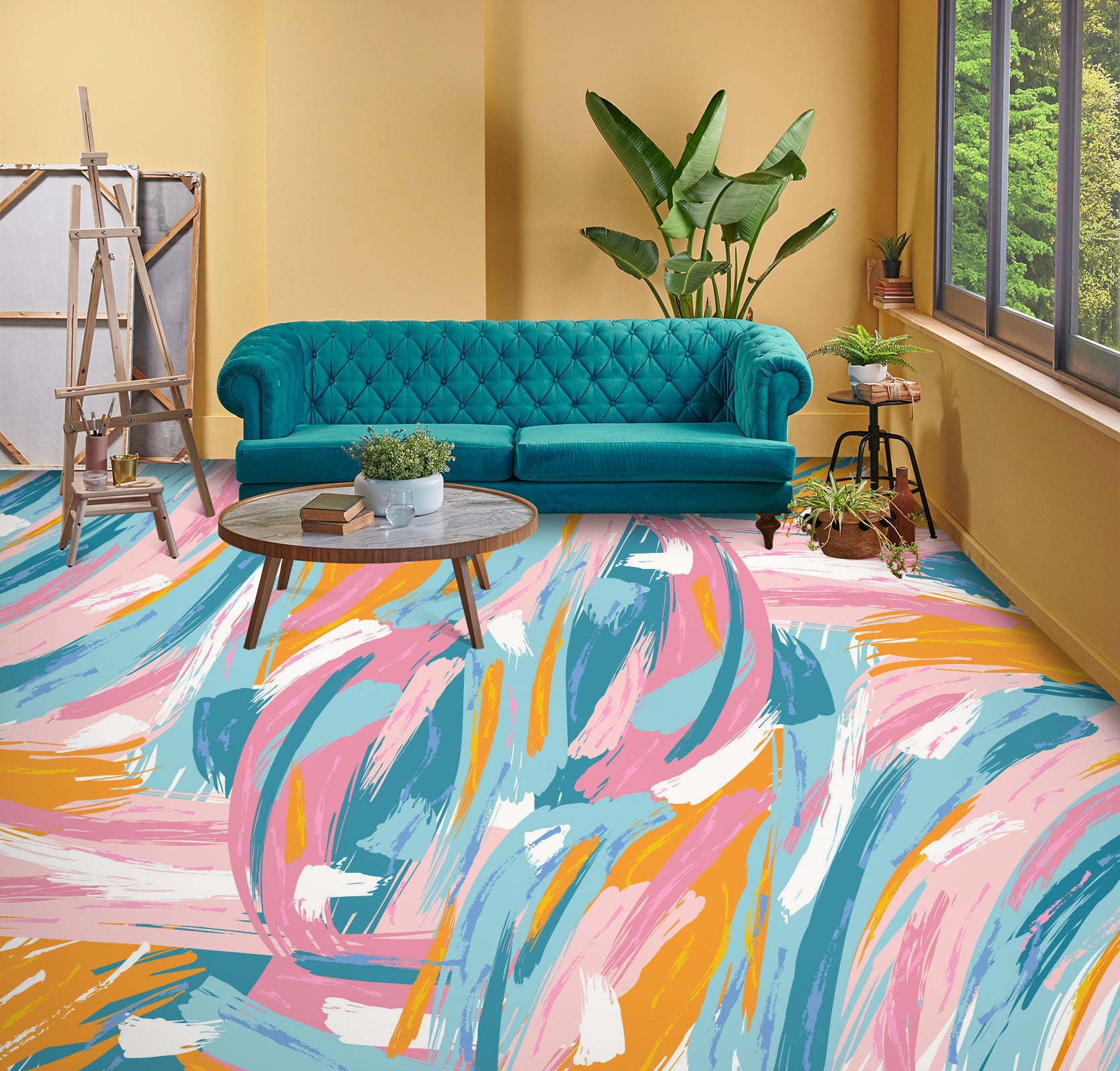 3D Pretty Oil Painting 1157 Floor Mural Wallpaper Murals Self-Adhesive Removable Print Epoxy