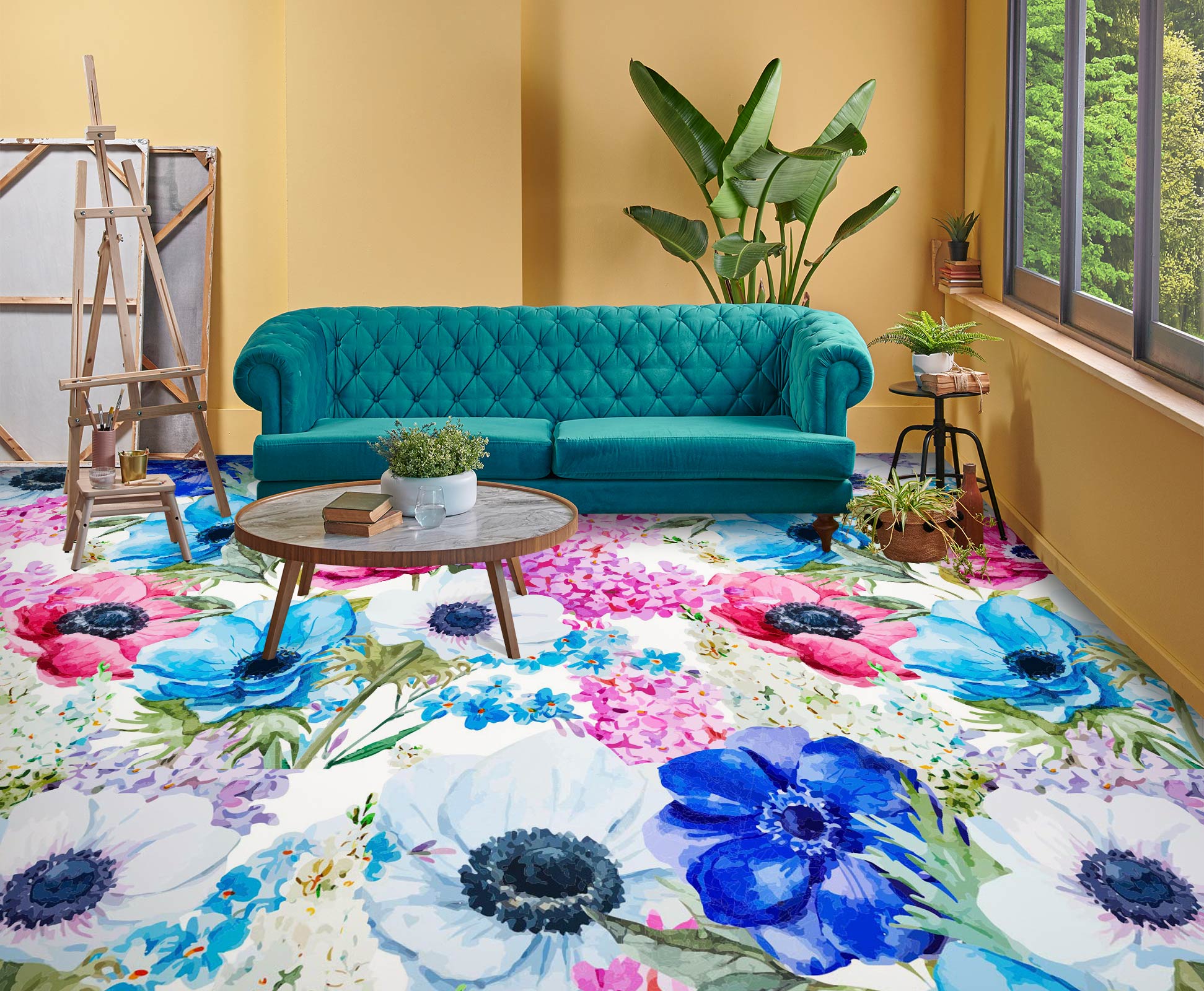 3D Fresh And Colorful Flowers 1162 Floor Mural Wallpaper Murals Self-Adhesive Removable Print Epoxy