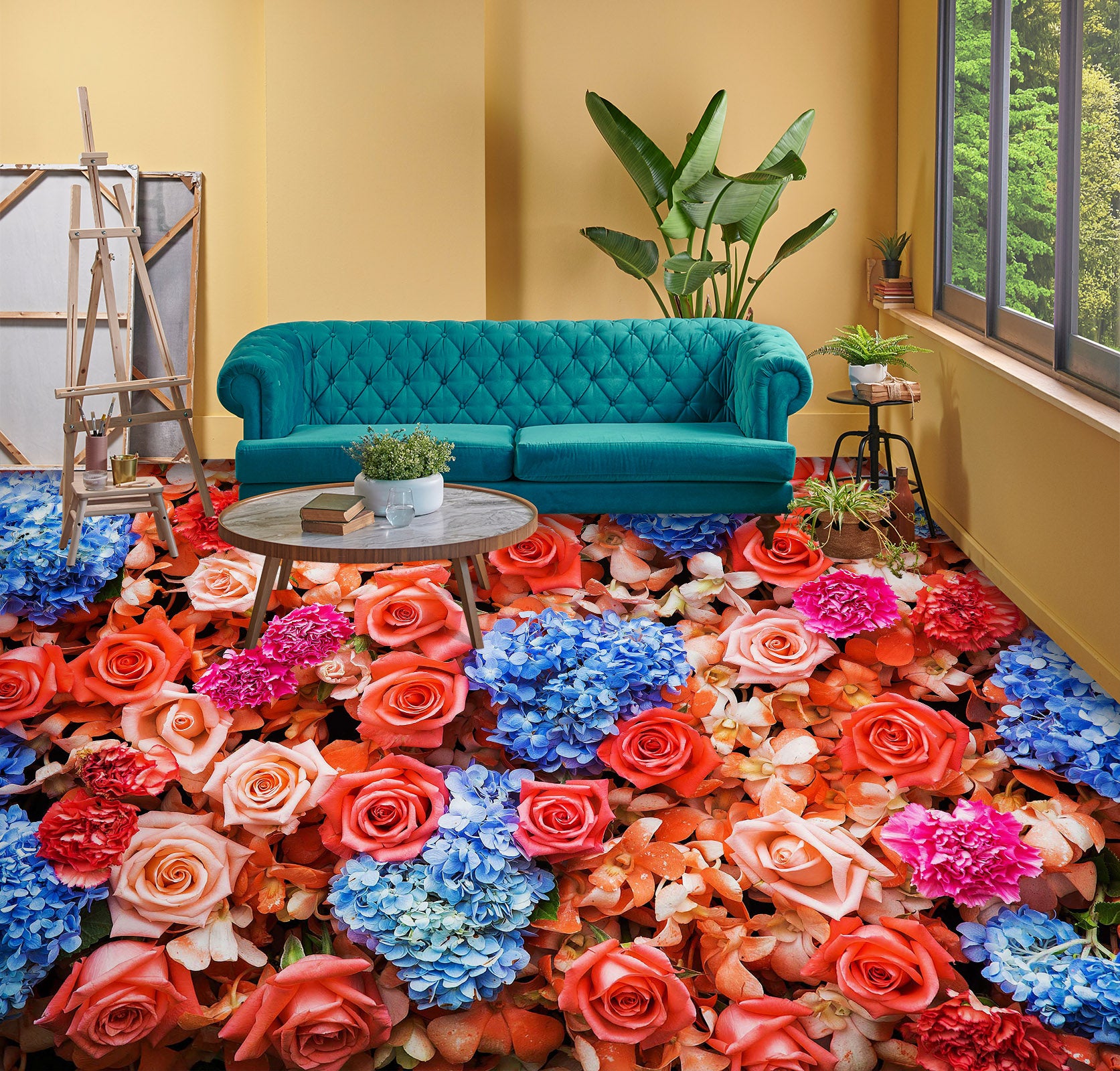 3D Treasure Roses 047 Floor Mural Wallpaper Murals Rug & Mat Print Epoxy waterproof bath floor