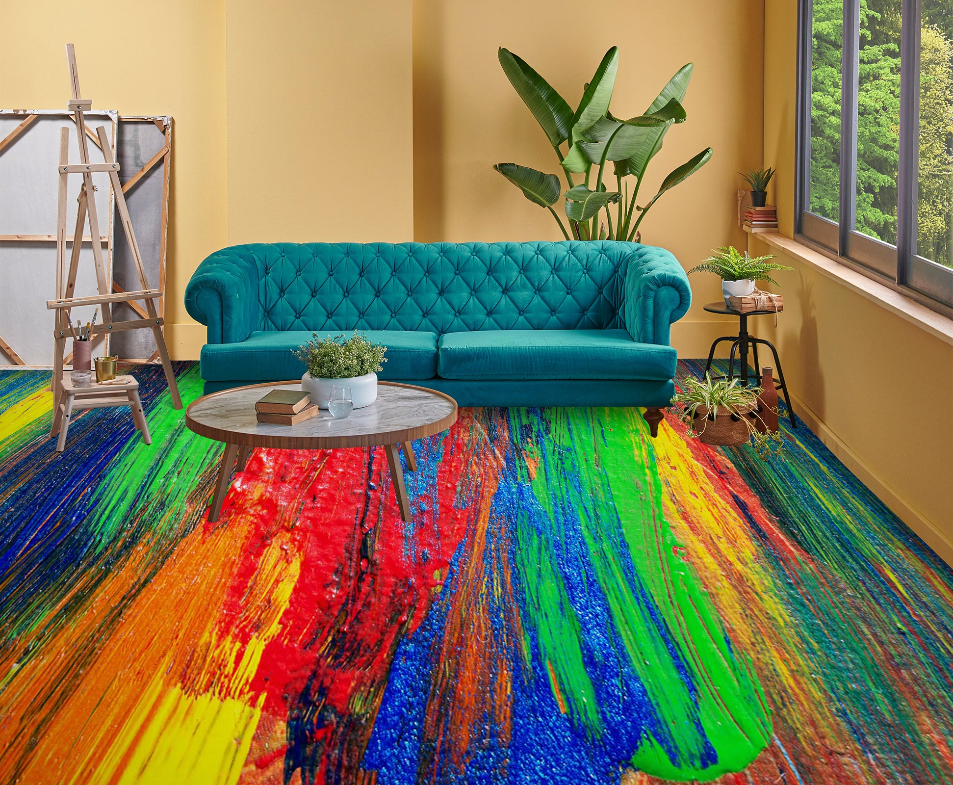 3D Rich Colorful Paints 1251 Floor Mural Wallpaper Murals Self-Adhesive Removable Print Epoxy