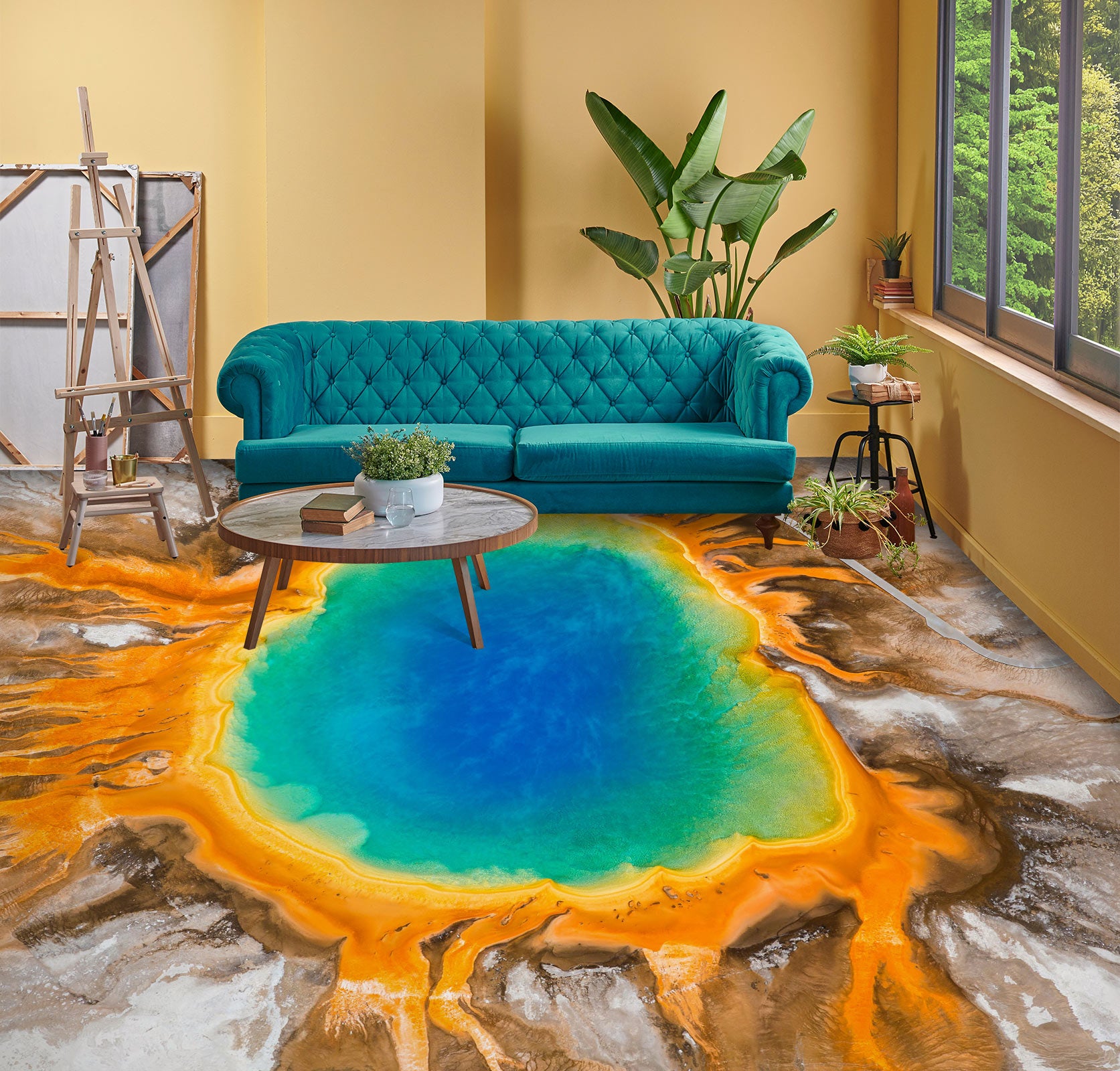 3D Four Colors Lake 164 Floor Mural Wallpaper Murals Rug & Mat Print Epoxy waterproof bath floor