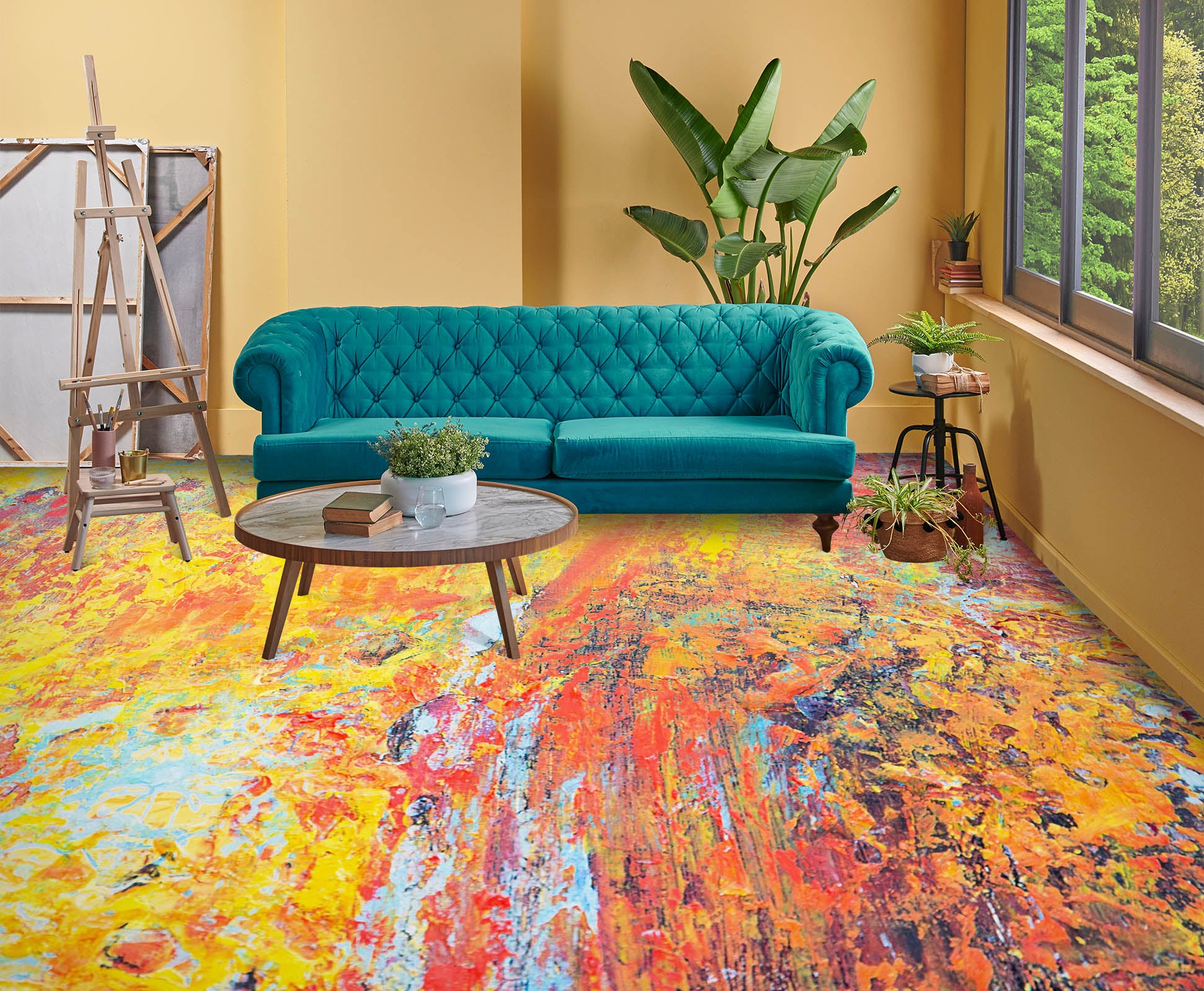 3D Warm Oil Painting 1105 Floor Mural Wallpaper Murals Self-Adhesive Removable Print Epoxy