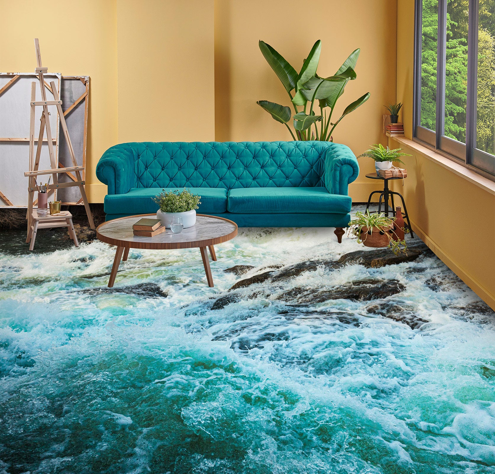 3D Turquoise Intense Water 1088 Floor Mural Wallpaper Murals Self-Adhesive Removable Print Epoxy