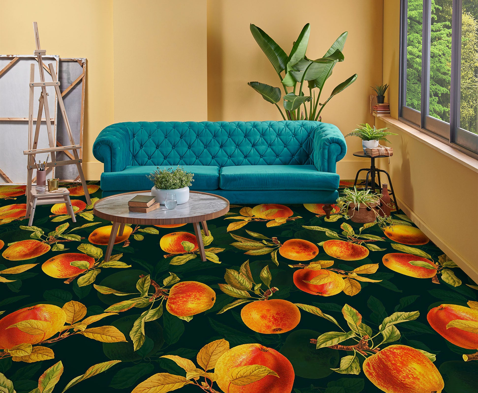 3D Peach 10010 Uta Naumann Floor Mural Wallpaper Murals Self-Adhesive Removable Print Epoxy