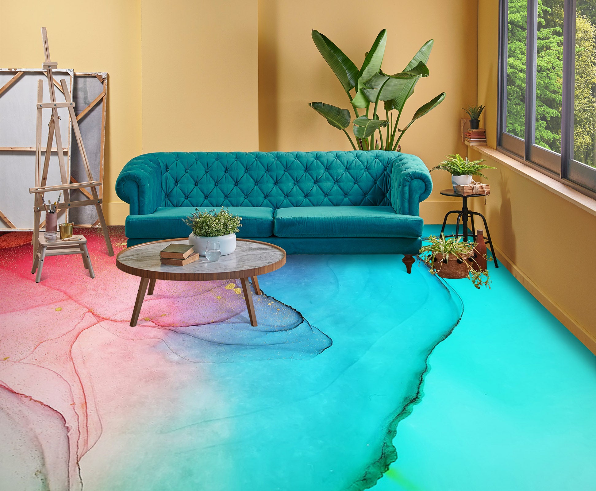 3D Two-color Dream 1238 Floor Mural Wallpaper Murals Self-Adhesive Removable Print Epoxy