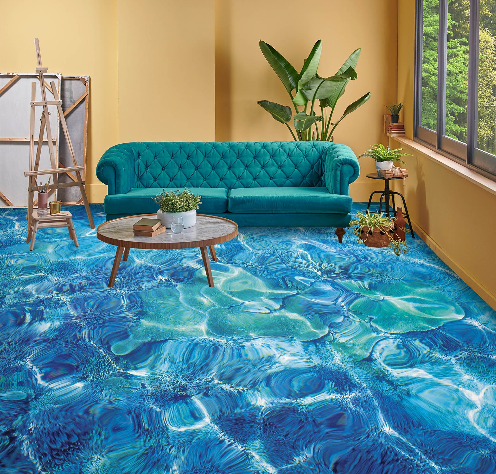 3D Sea And Light Ripples 1472 Floor Mural Wallpaper Murals Self-Adhesive Removable Print Epoxy