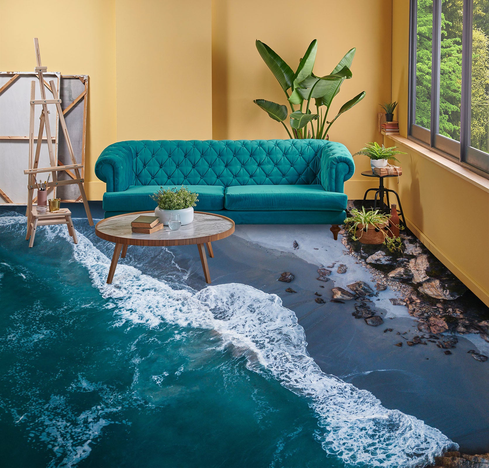 3D Between The Sea 756 Floor Mural Wallpaper Murals Rug & Mat Print Epoxy waterproof bath floor