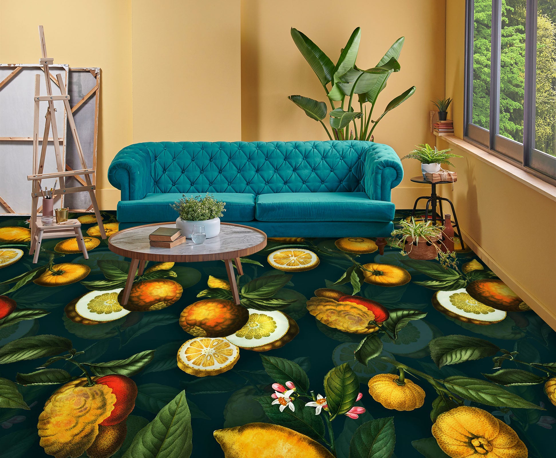 3D Leaves Fruit 10001 Uta Naumann Floor Mural Wallpaper Murals Self-Adhesive Removable Print Epoxy