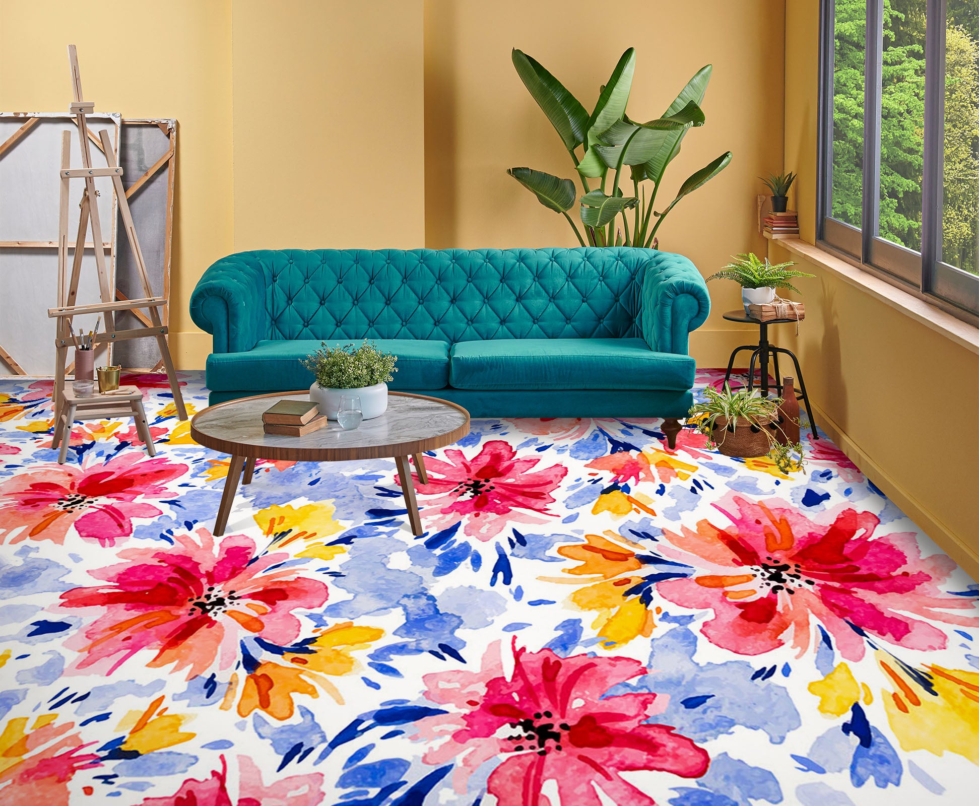 3D Dream Flower Oil Painting 1272 Floor Mural Wallpaper Murals Self-Adhesive Removable Print Epoxy