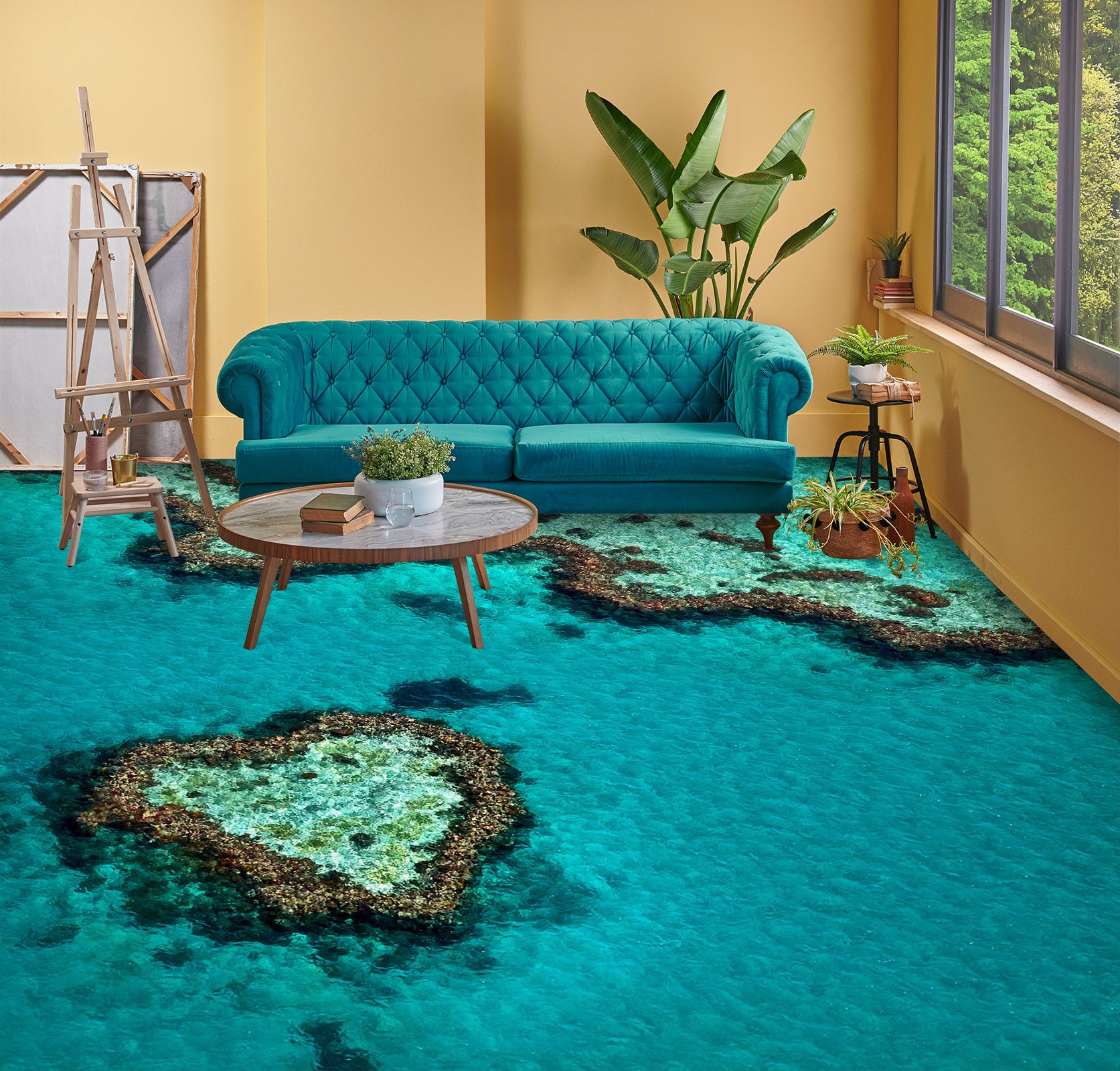 3D Love Island Art 309 Floor Mural