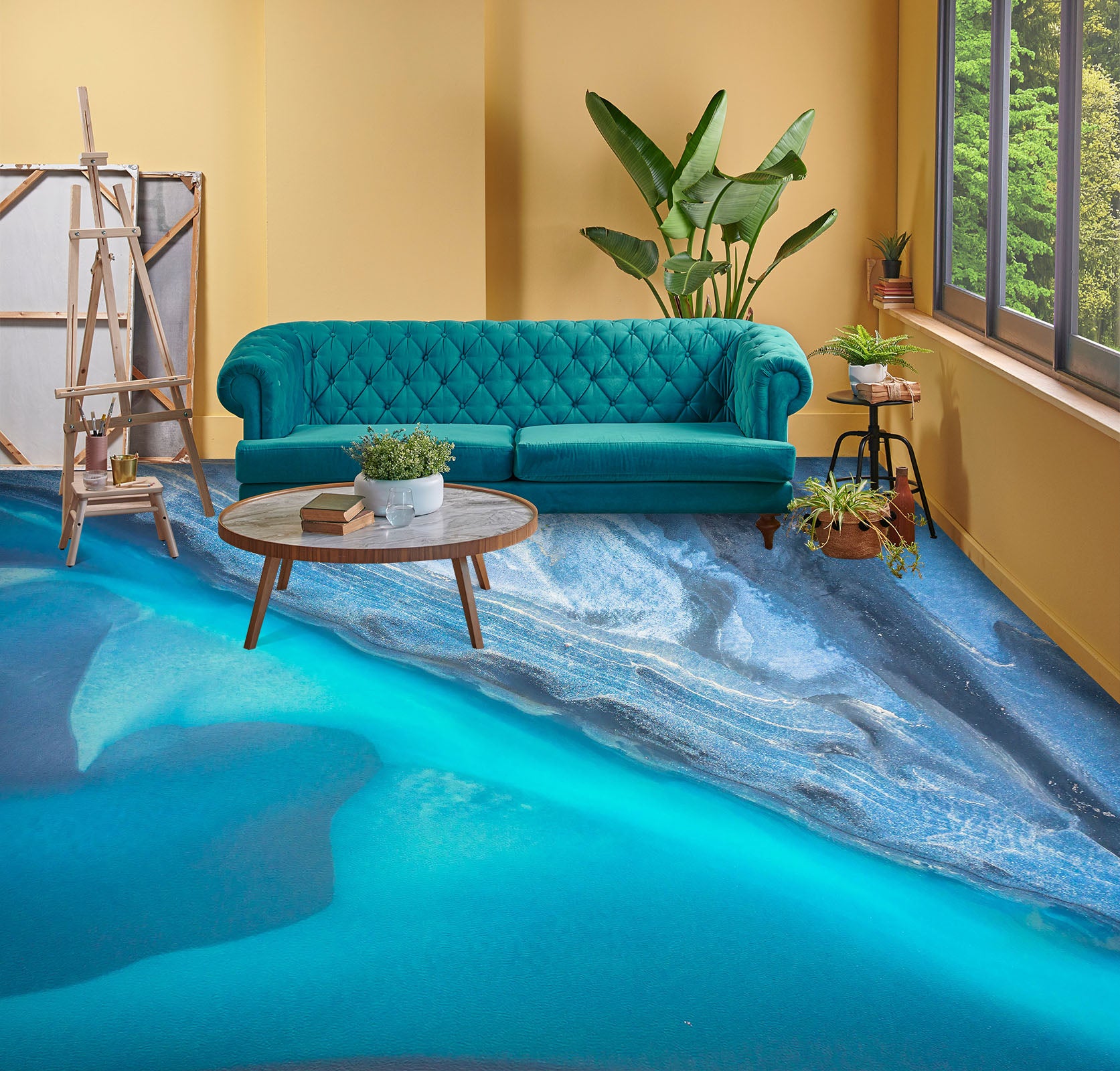 3D Abstract Sea Art 758 Floor Mural Wallpaper Murals Rug & Mat Print Epoxy waterproof bath floor