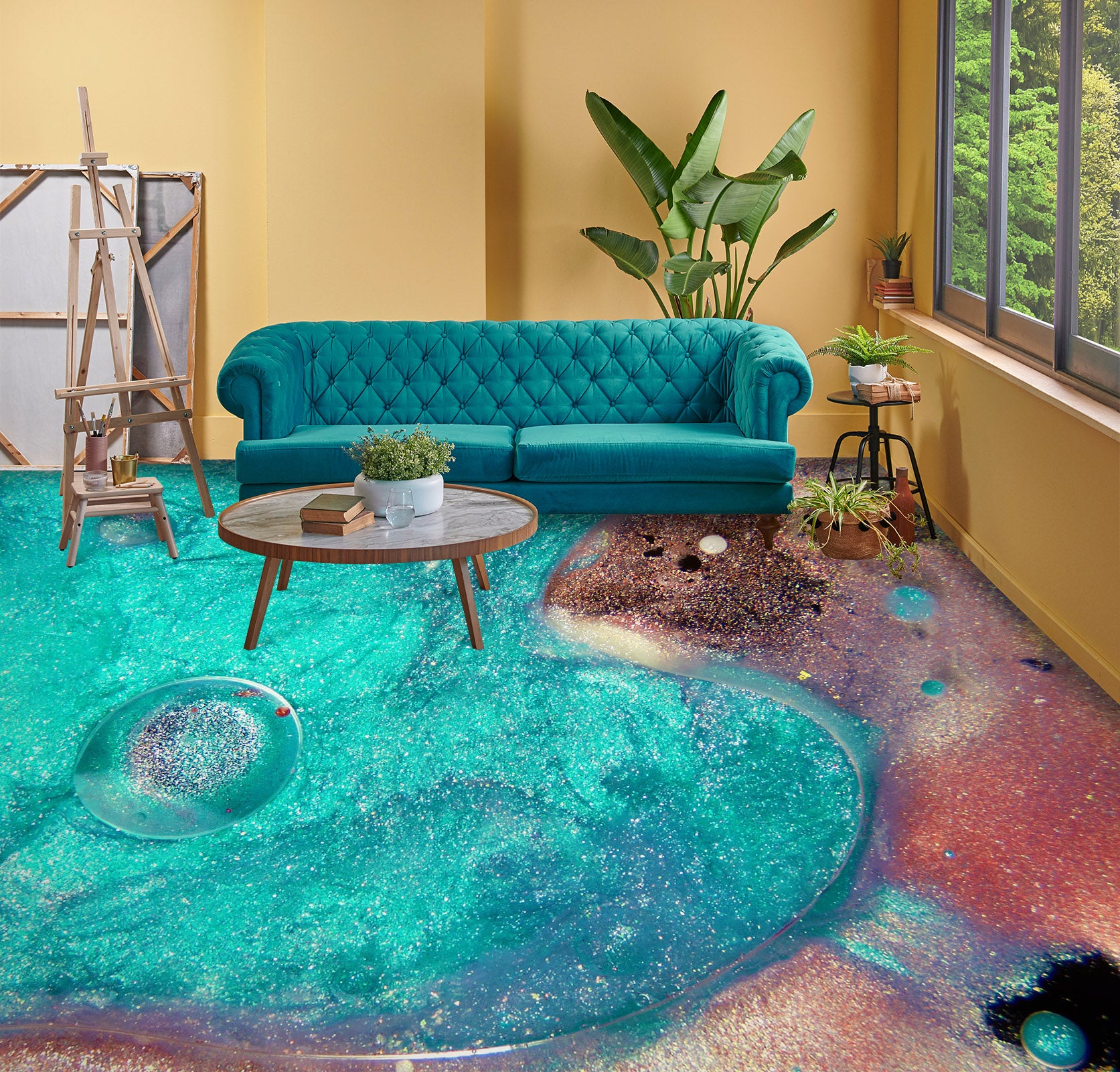 3D Dreamy Sea Of Love 748 Floor Mural Wallpaper Murals Rug & Mat Print Epoxy waterproof bath floor