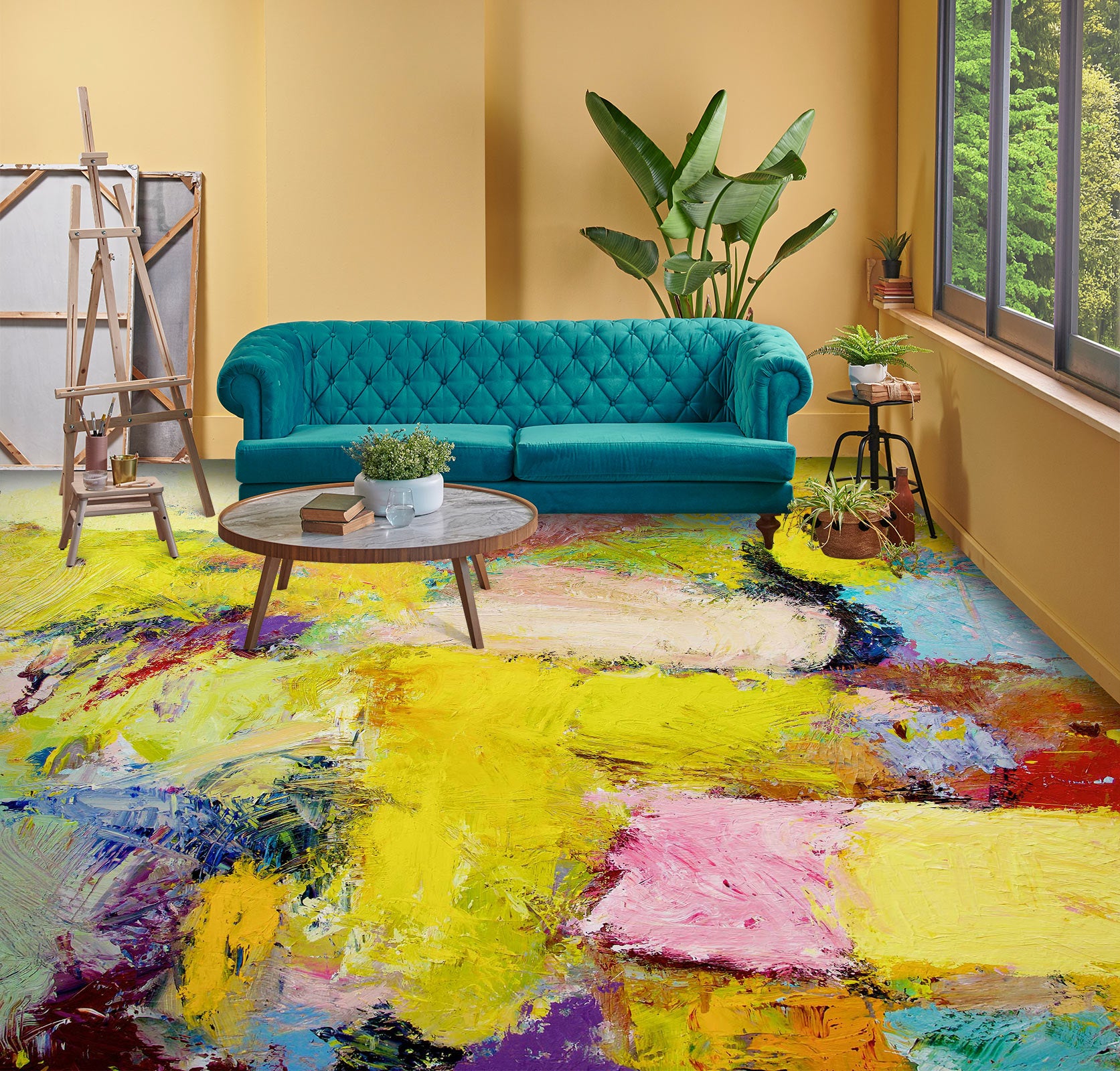 3D Color Block Pigment 9639 Allan P. Friedlander Floor Mural Wallpaper Murals Self-Adhesive Removable Print Epoxy