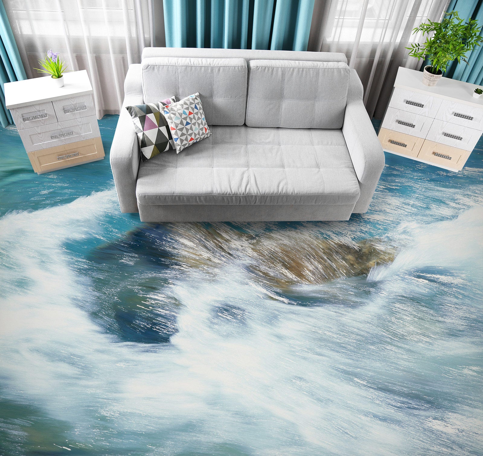 3D Sea Of Time 1381 Floor Mural Wallpaper Murals Self-Adhesive Removable Print Epoxy