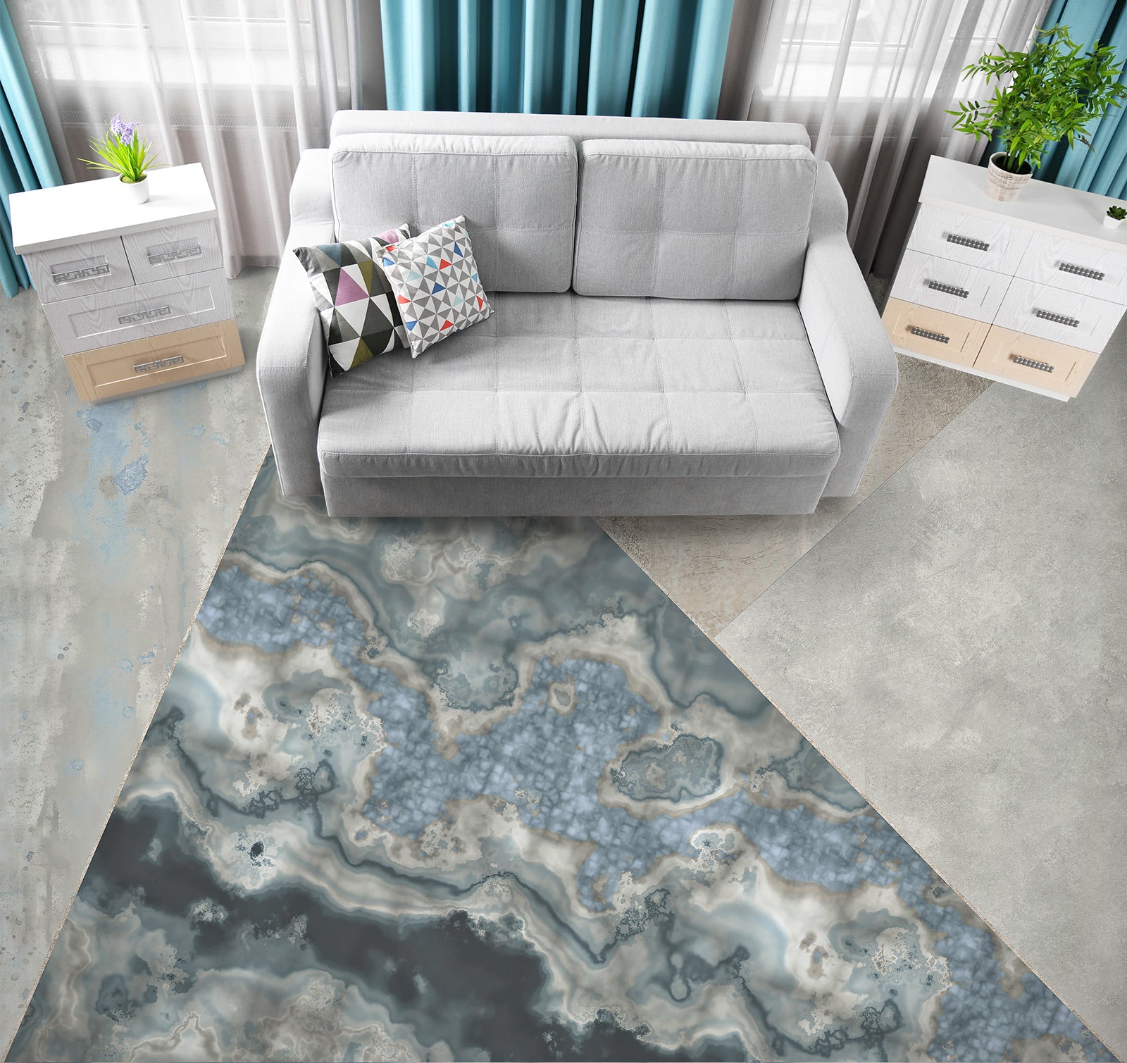 3D Triangular Marbling 102119 Andrea Haase Floor Mural Wallpaper Murals Self-Adhesive Removable Print Epoxy