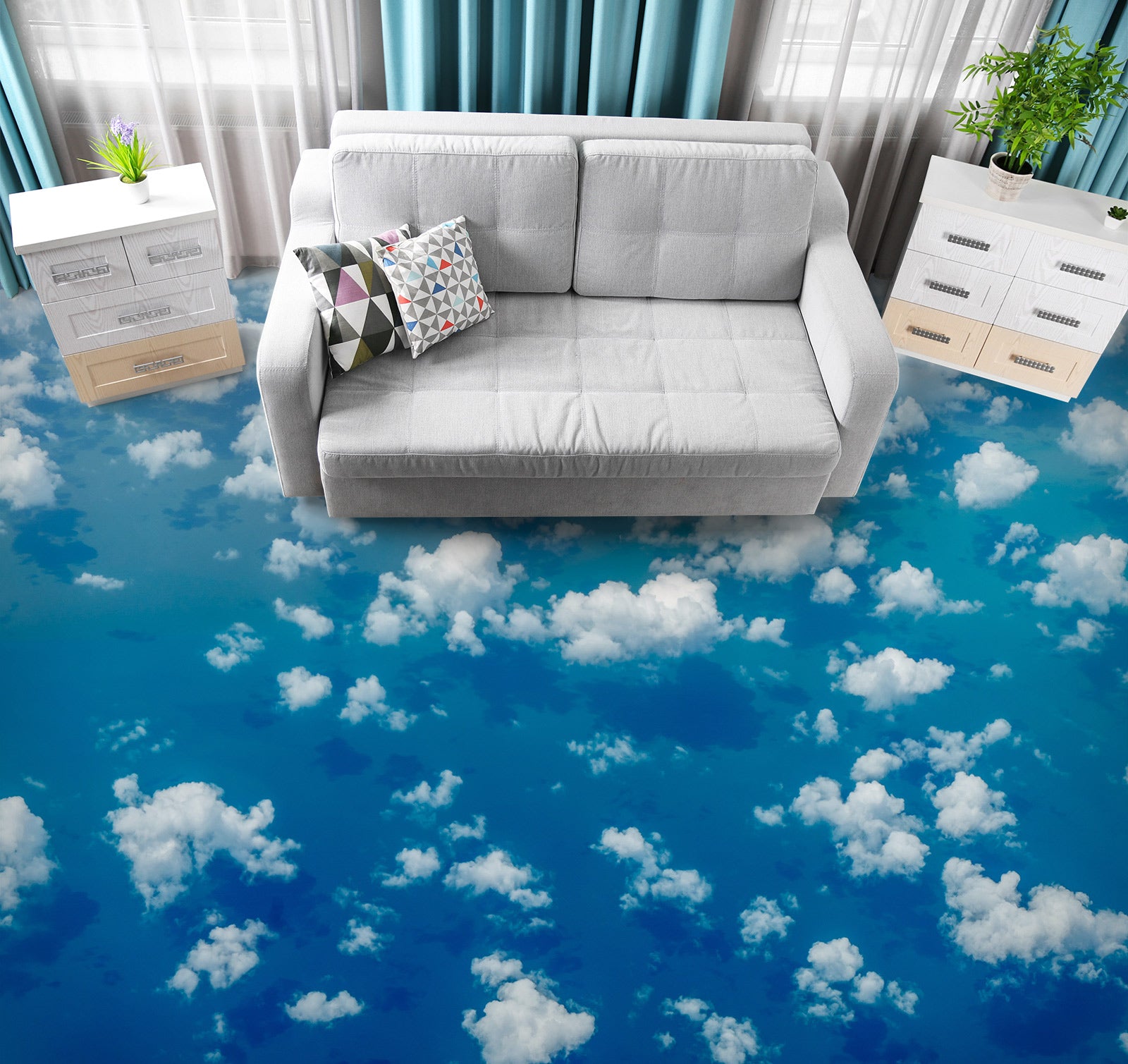 3D Story Clouds 132 Floor Mural Wallpaper Murals Rug & Mat Print Epoxy waterproof bath floor