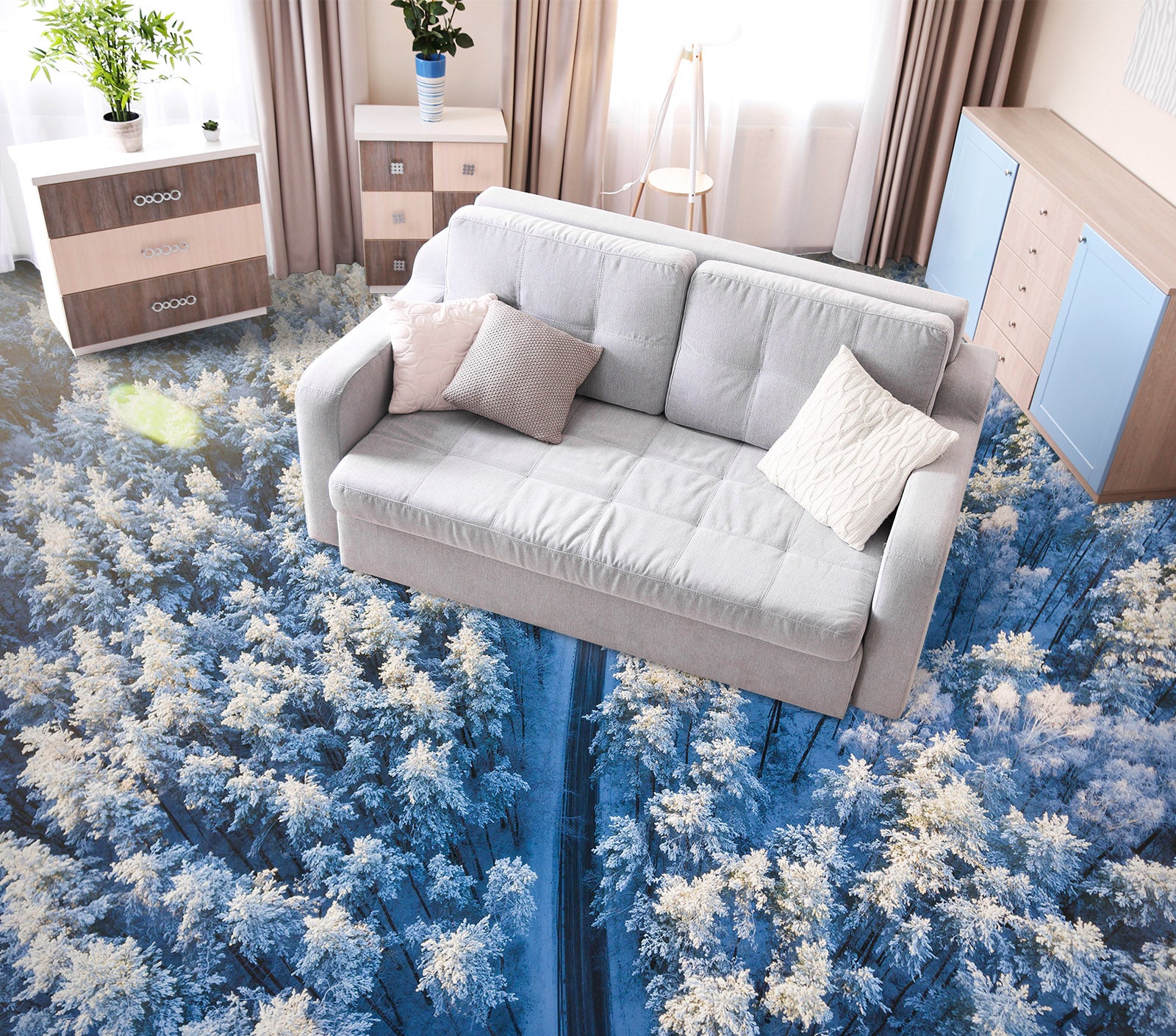 3D Snow Forest 071 Floor Mural Wallpaper Murals Rug & Mat Print Epoxy waterproof bath floor