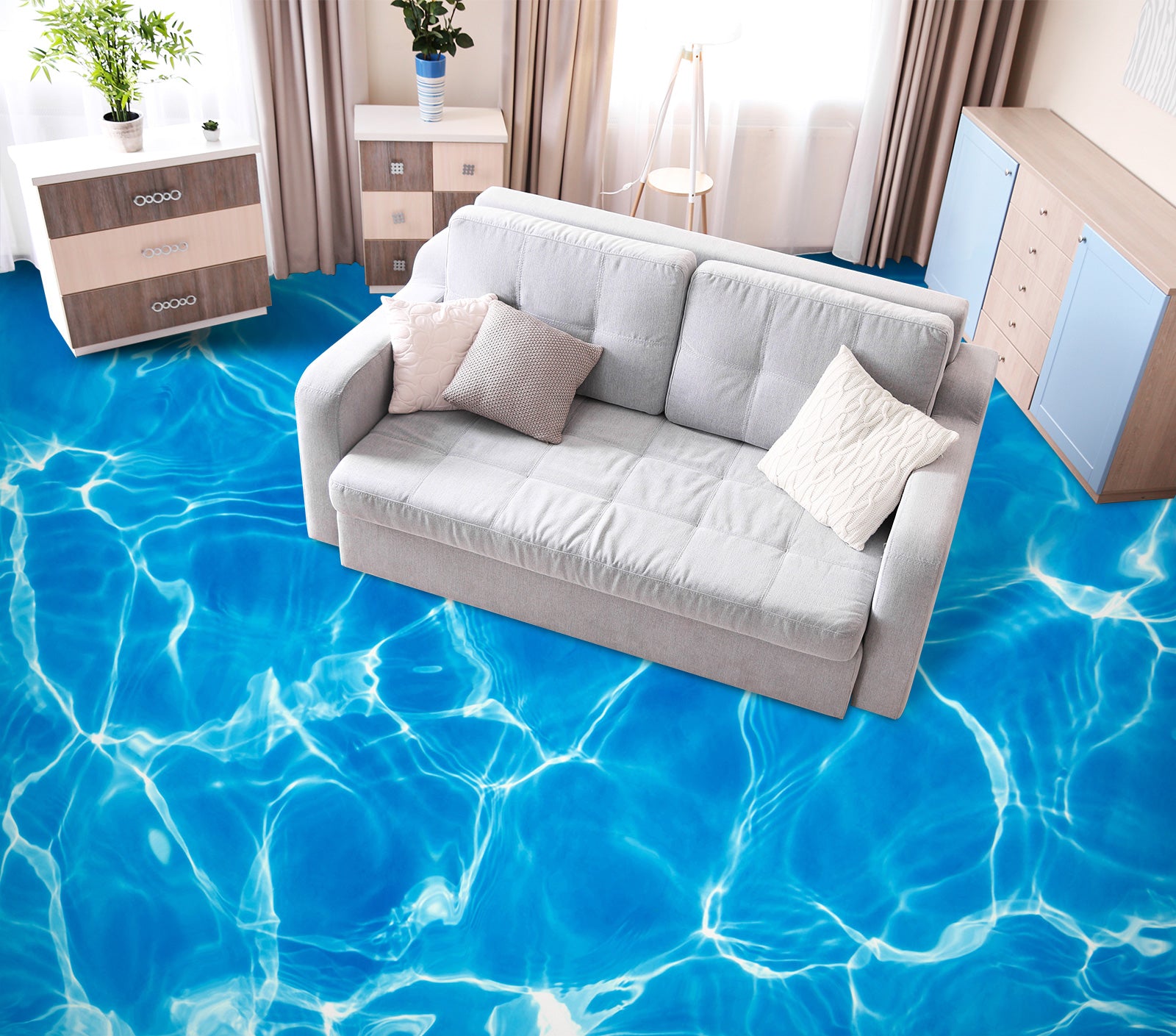 3D Light Ripple Art 1379 Floor Mural Wallpaper Murals Self-Adhesive Removable Print Epoxy