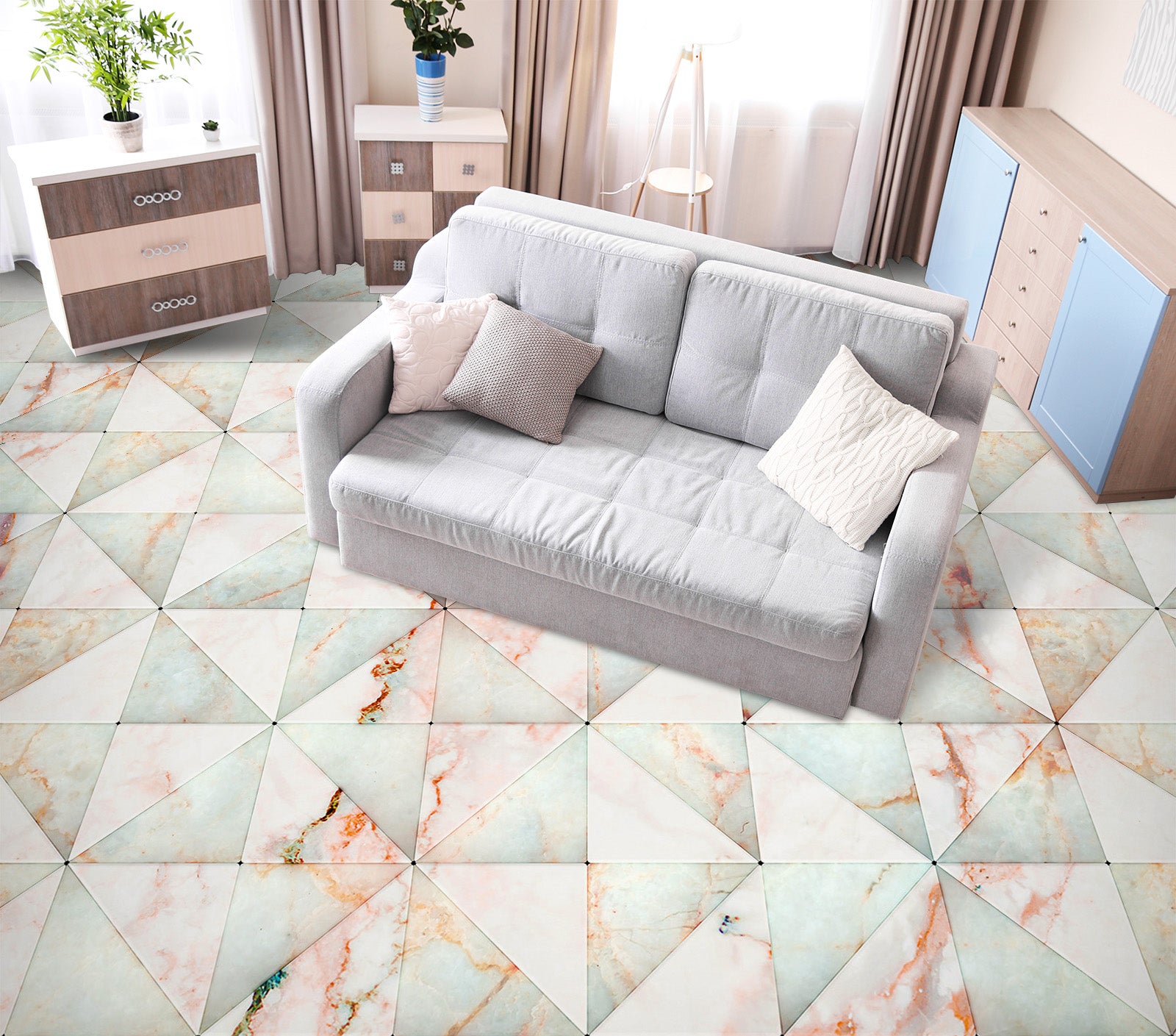 3D Elegant Triangles 730 Floor Mural Wallpaper Murals Rug & Mat Print Epoxy waterproof bath floor