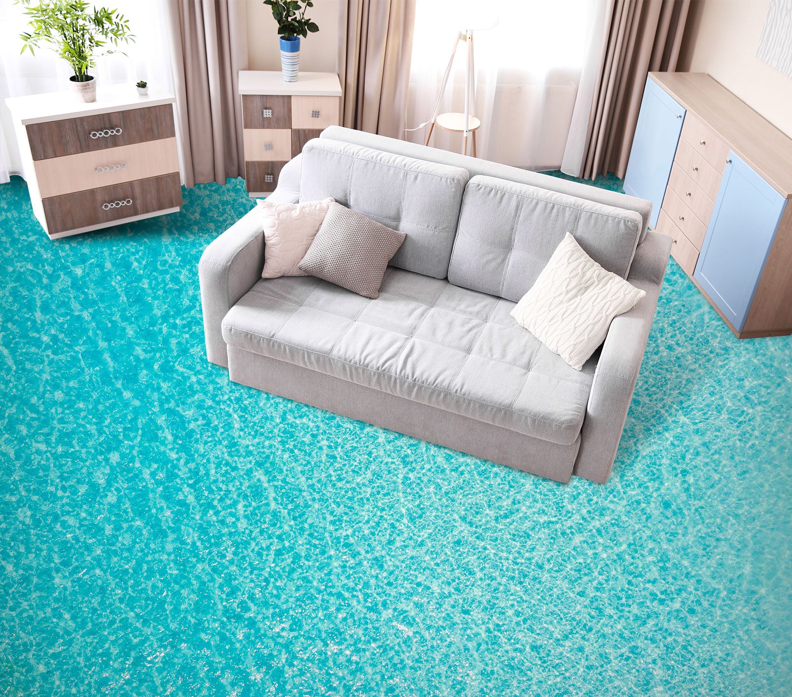 3D Still Sea Dream 764 Floor Mural Wallpaper Murals Rug & Mat Print Epoxy waterproof bath floor