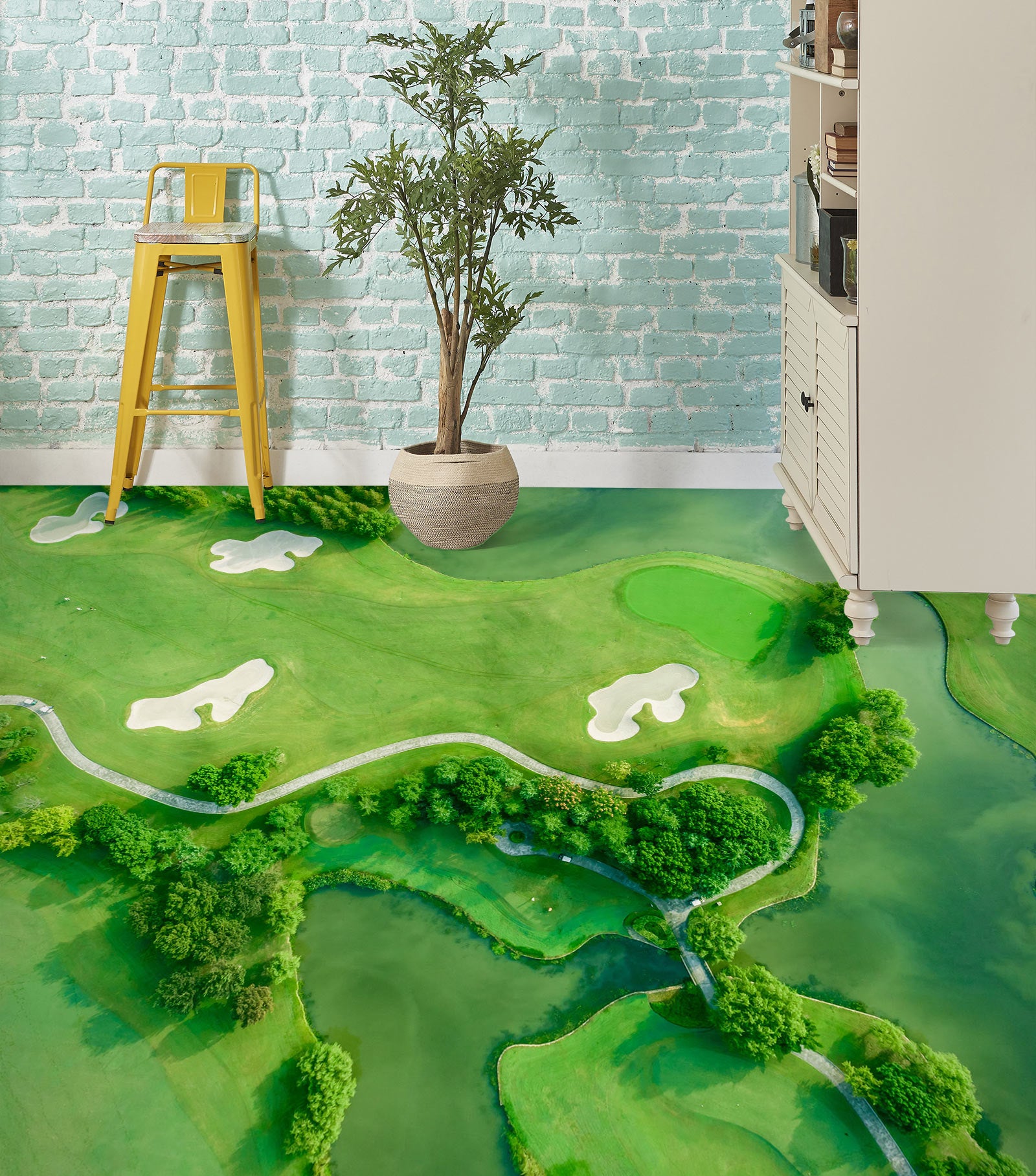 3D Comfortable Green View 153 Floor Mural Wallpaper Murals Rug & Mat Print Epoxy waterproof bath floor