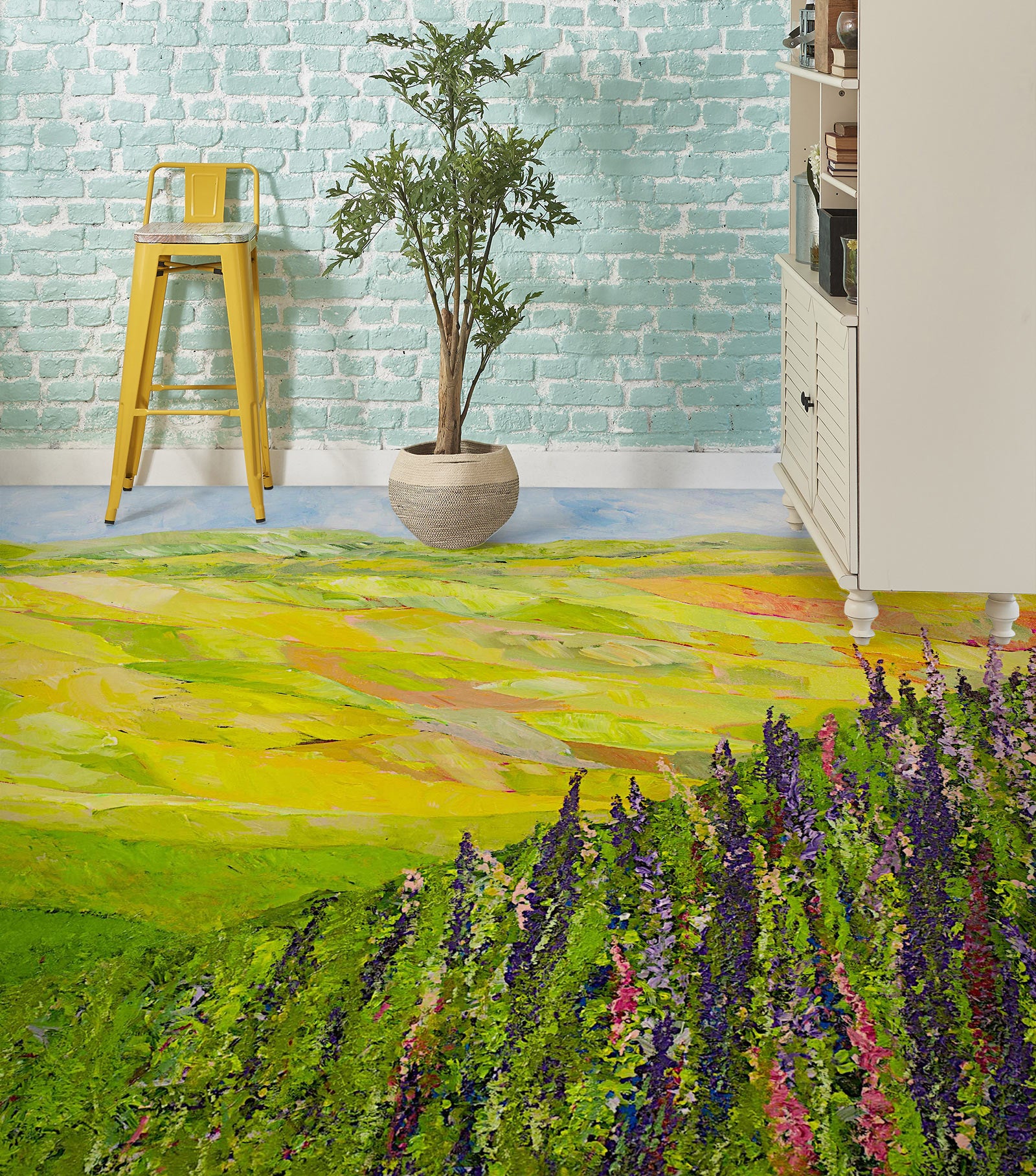 3D Lawn Hillside Grass 9557 Allan P. Friedlander Floor Mural Wallpaper Murals Self-Adhesive Removable Print Epoxy