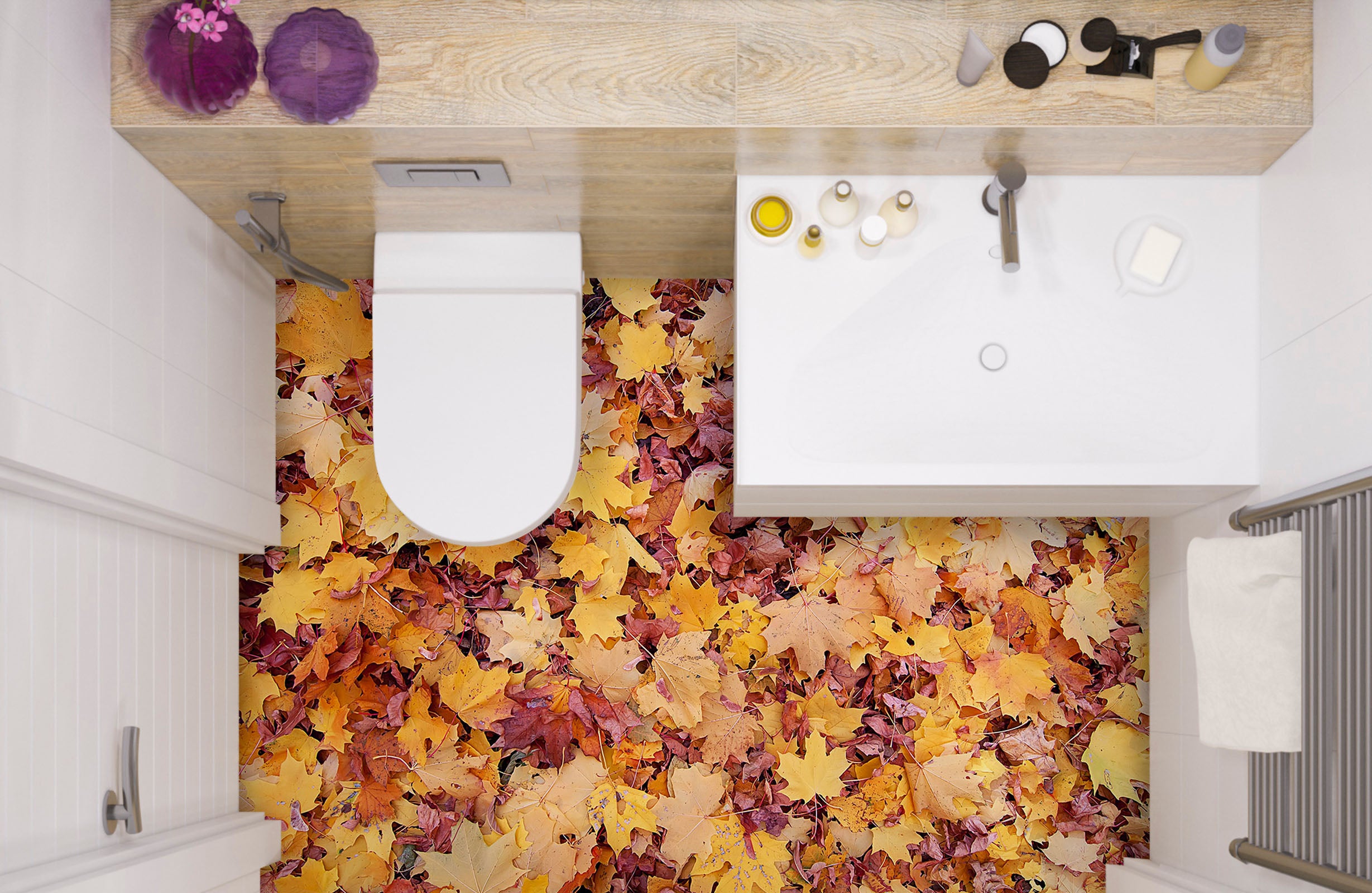 3D Autumn Leaves Memories 546 Floor Mural Wallpaper Murals Rug & Mat Print Epoxy waterproof bath floor