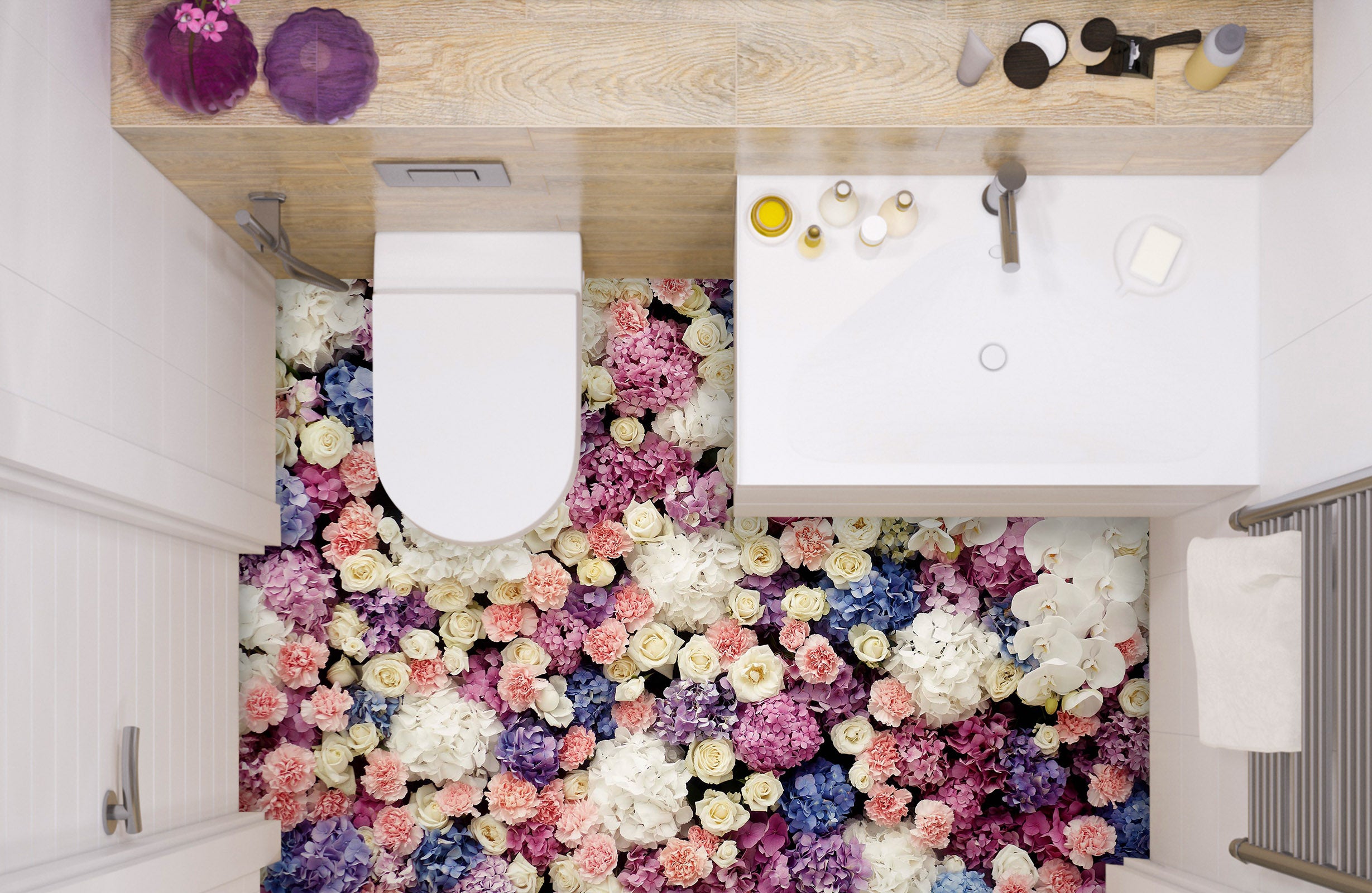 3D Rich And Pretty Flowers 565 Floor Mural Wallpaper Murals Rug & Mat Print Epoxy waterproof bath floor